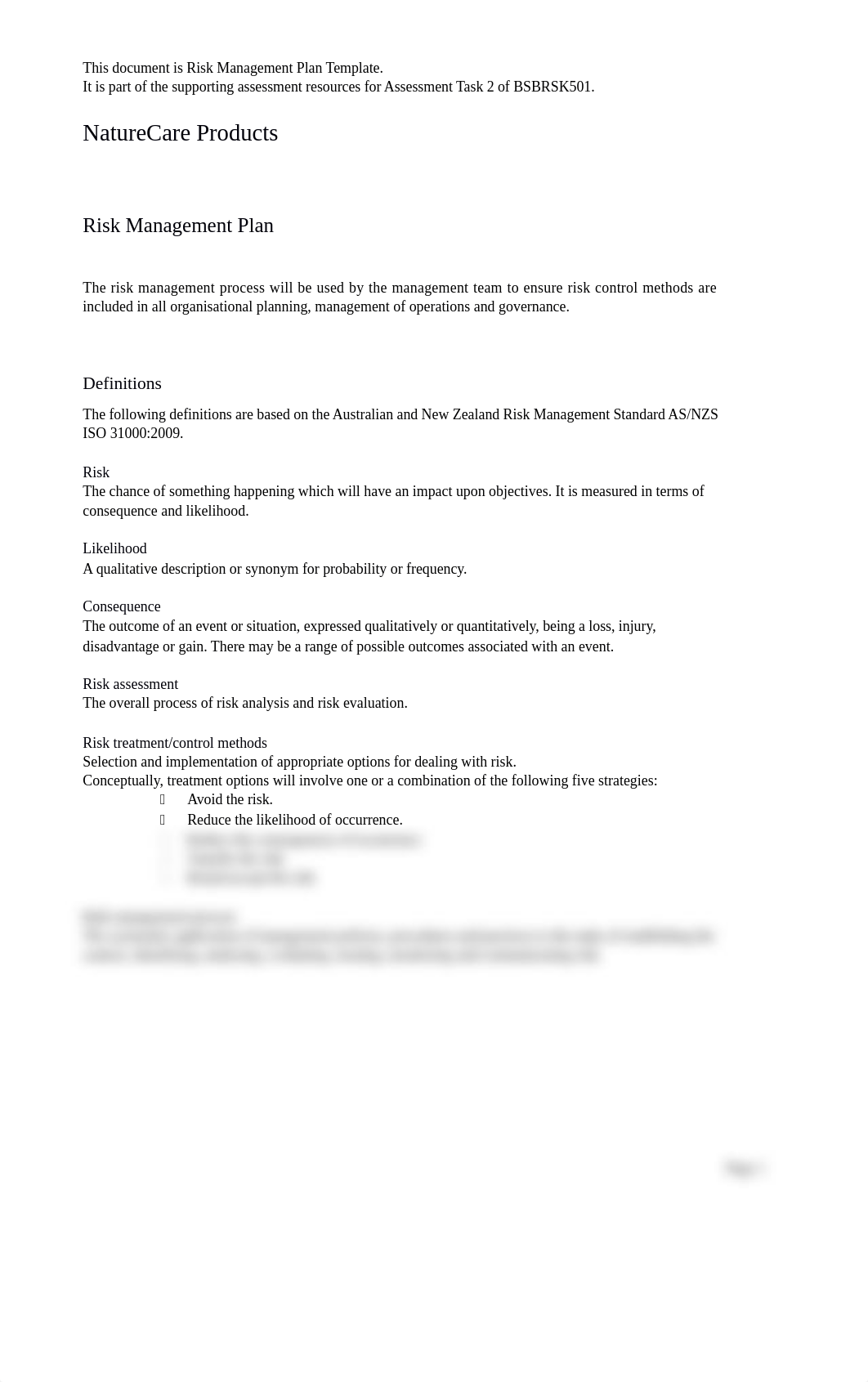 BSBRSK501-Risk Management Plan 2.5.docx_dutfjr6y9af_page1