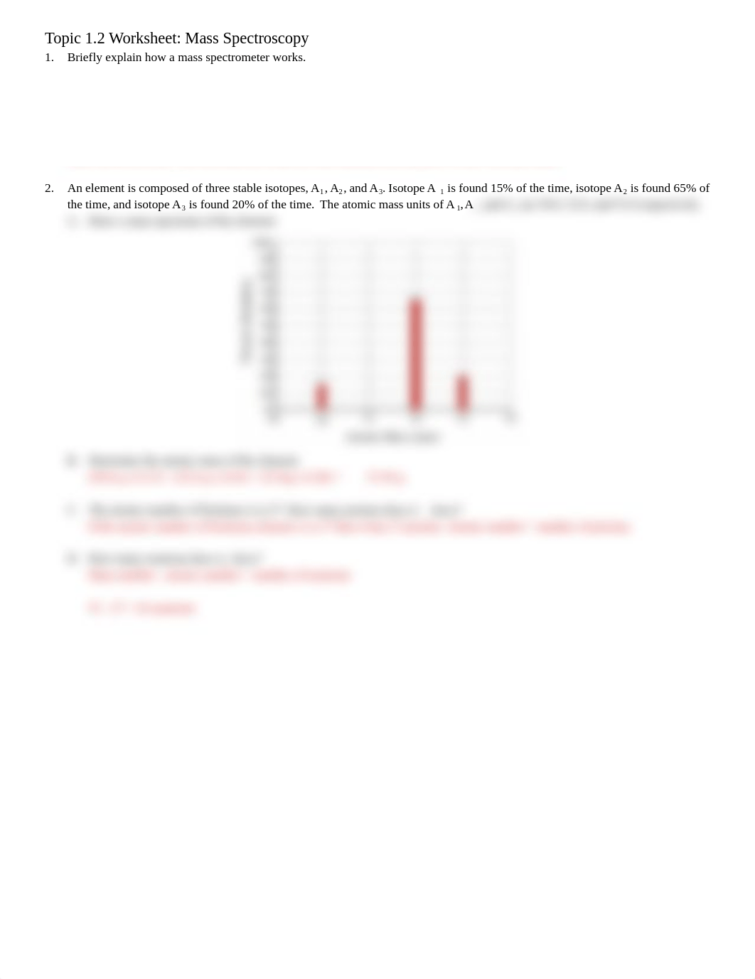 Topic 1.2 (Answer Key) Mass Spectroscopy Short.pdf_duuf1recit3_page1