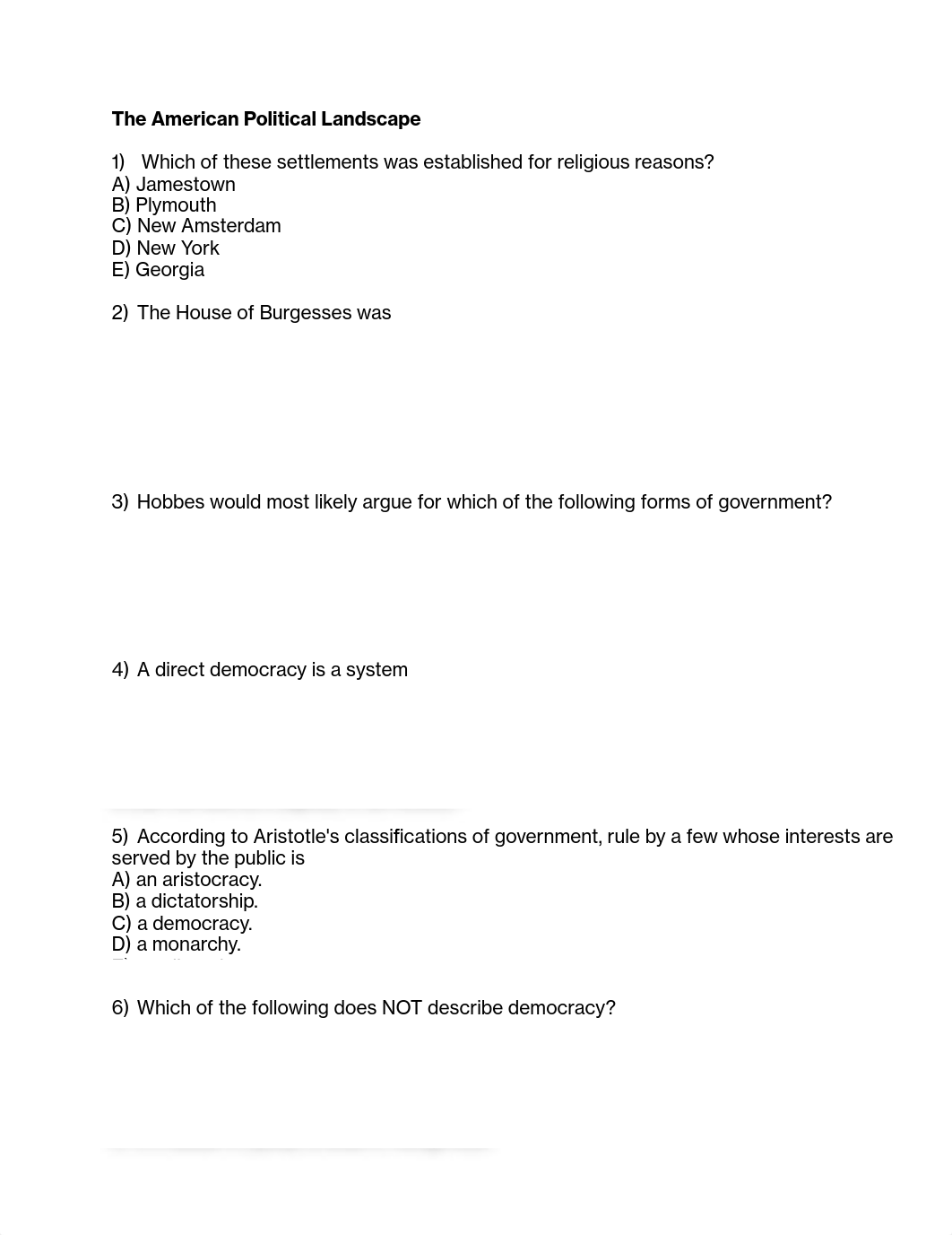 Chapter 1 American Political Landscape Quiz and Answers_duuht4u2j50_page1