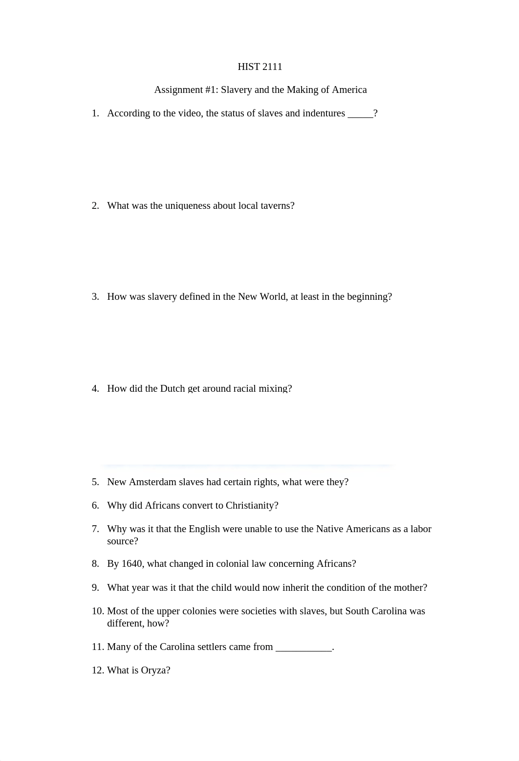 Assignment #1-Slavery and the Making of America_Questions.doc_duvc181pki9_page1