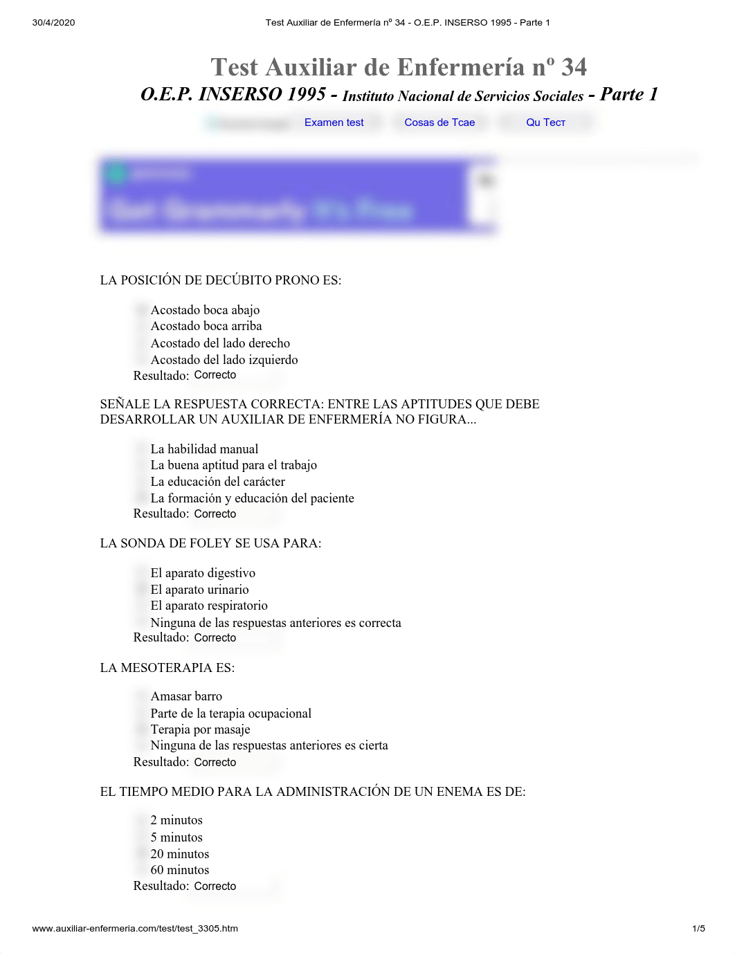 Test Auxiliar de Enfermería nº 34 - O.E.P. INSERSO 1995 - Parte 1.pdf_duvd9ghlix4_page1