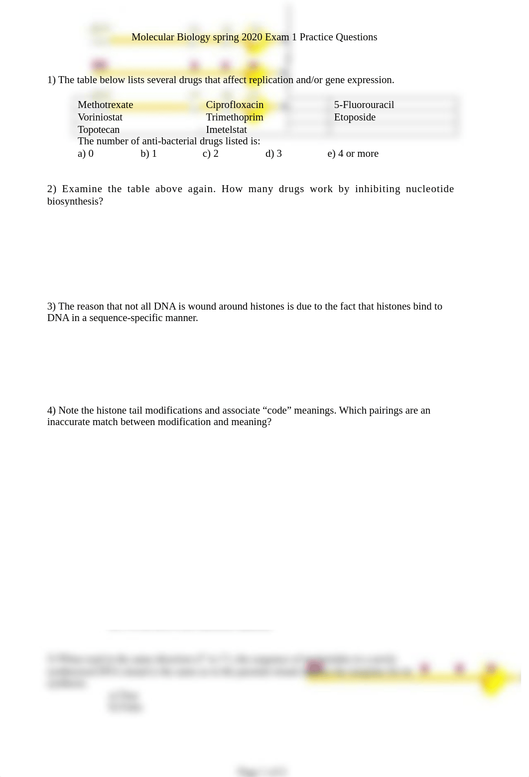 Mol Bio spring 2020-Exam 1 Practice Questions.doc_duvivh4idon_page1