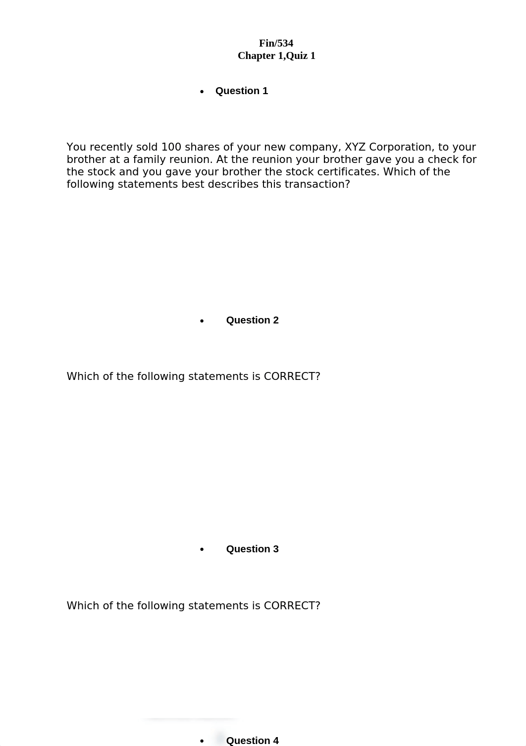 FIN 534 Quiz 1(Question 1-15)_duvw4kvnfdg_page1