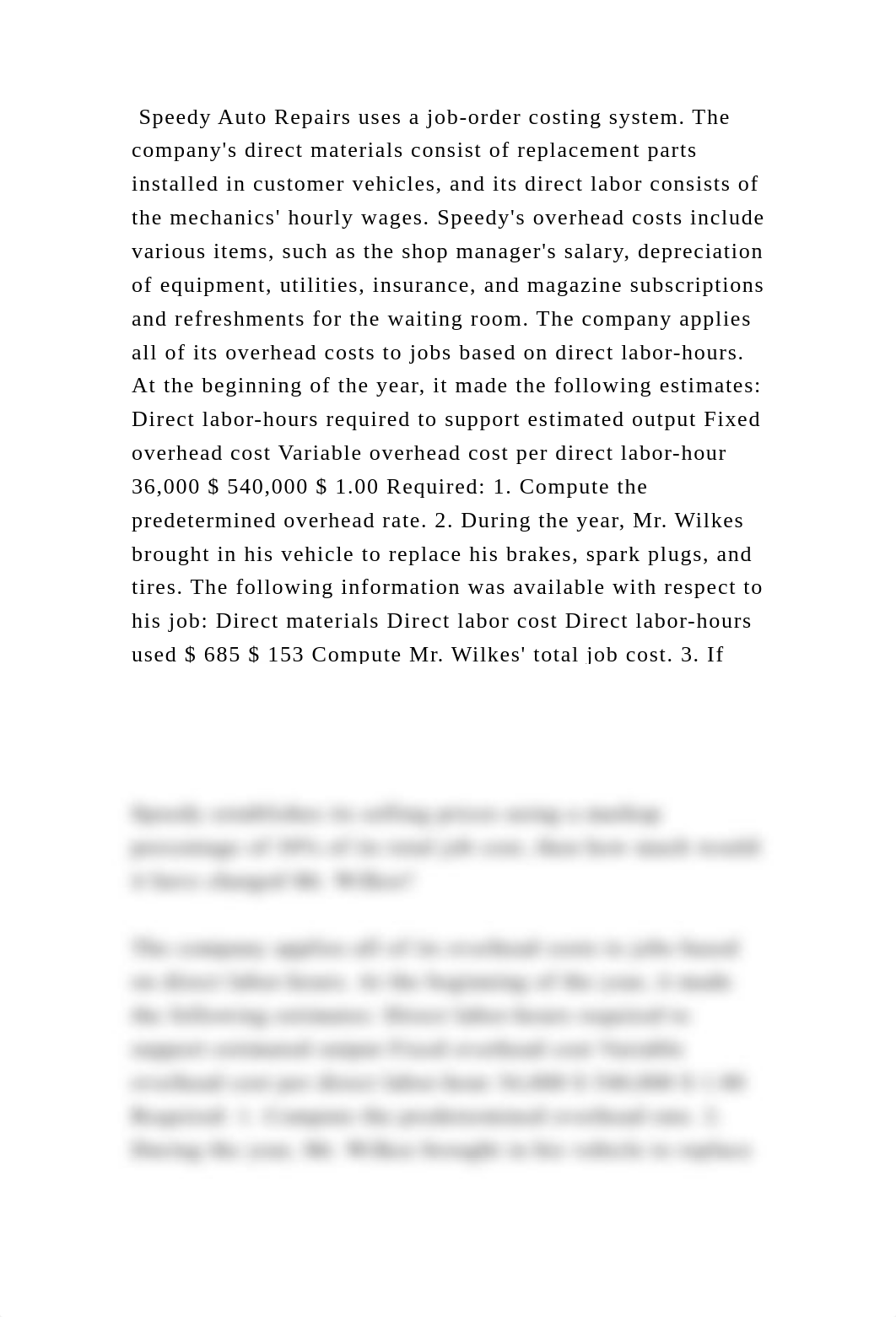Speedy Auto Repairs uses a job-order costing system. The companys di.docx_duvzs5xhx5d_page2
