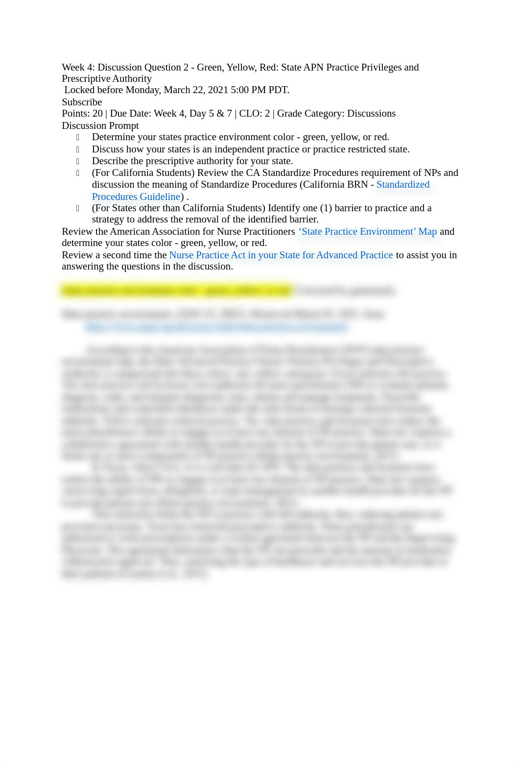 Week 4 Discussion Question 2 - Green, Yellow, Red State APN Practice Privileges and Prescriptive Aut_duw851z5w6e_page1