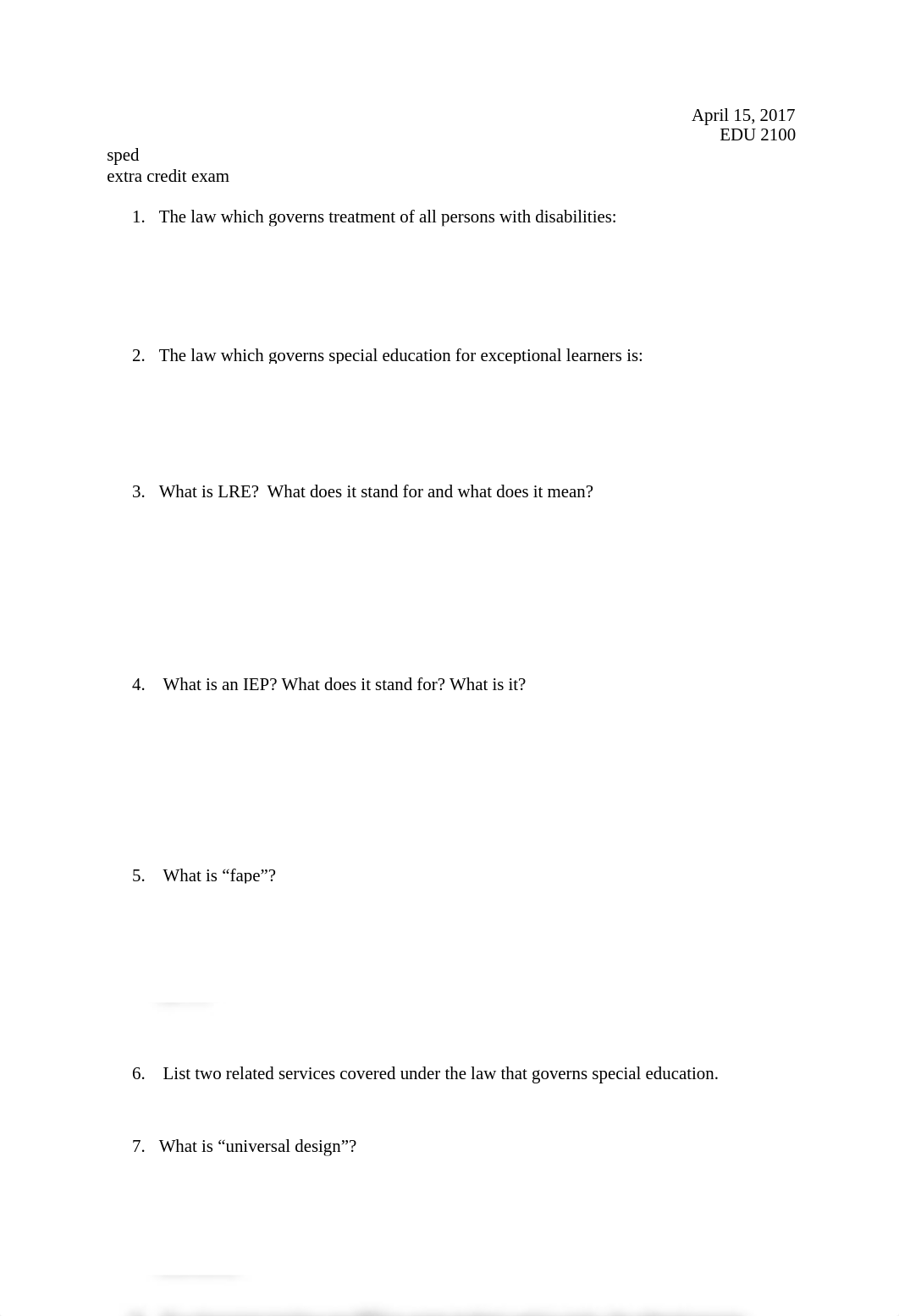 Extra Credit Exam- EDU 2100.docx_duwfc0dlbbo_page1