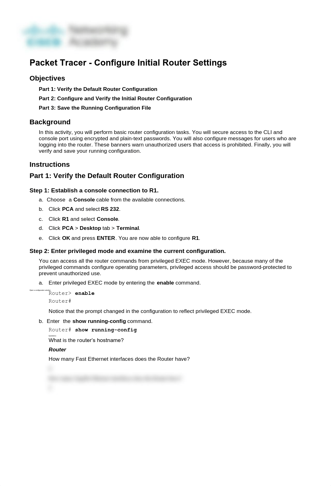 10.1.4 Packet Tracer - Configure Initial Router Settings COMPLETED.pdf_duwuun632w1_page1