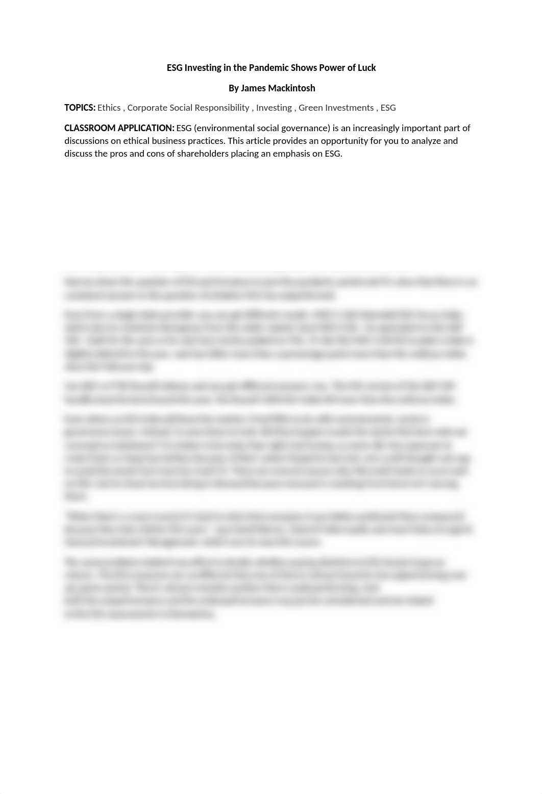 Week 2-ESG Investing in the Pandemic Shows Power of Luck.docx_duwzxp88zhi_page1