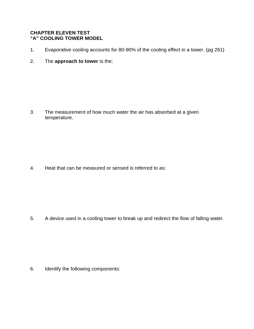 Cooling Towers Model Chapter 11 Test Review - Troubleshooting.docx_dux207e34uu_page1