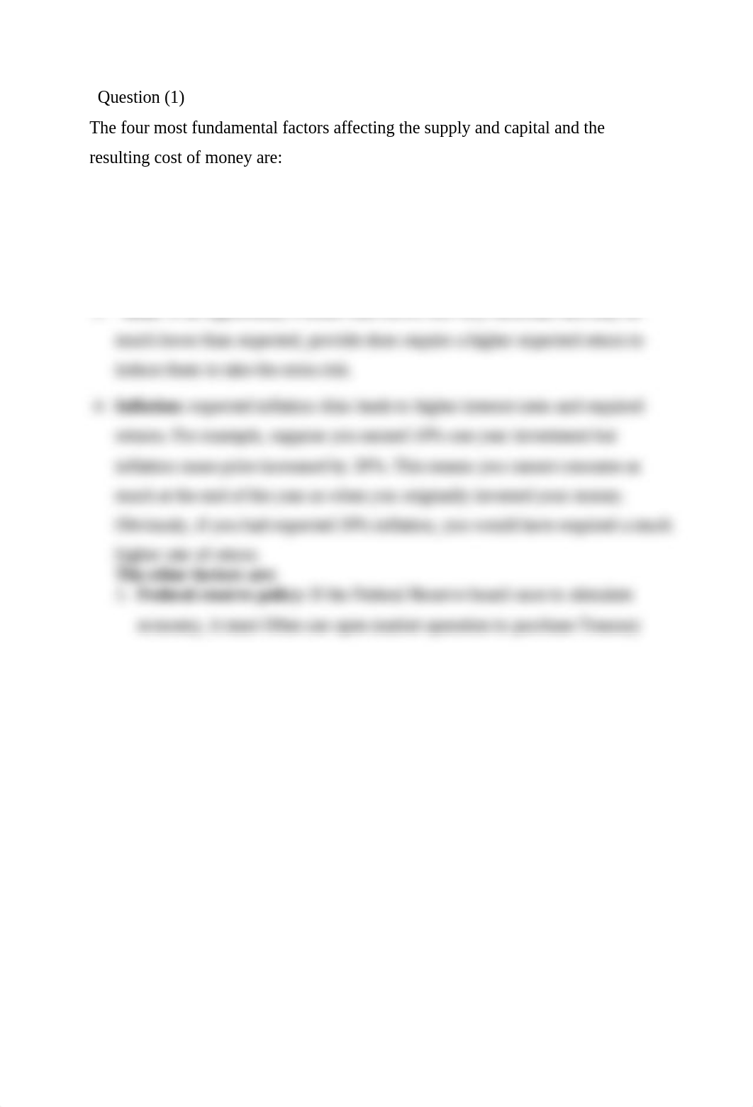 The four most fundamental factors affecting the supply and capital and the resulting cost of money a_duxcxkosr4x_page1