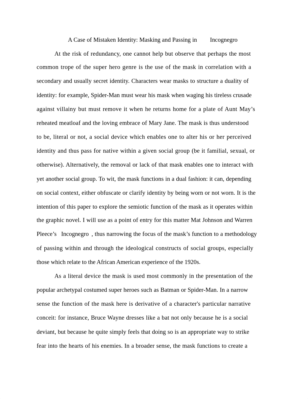 A Case of Mistaken Identity- Masking and Passing in Incognegro.doc_duxfue3xhx3_page1