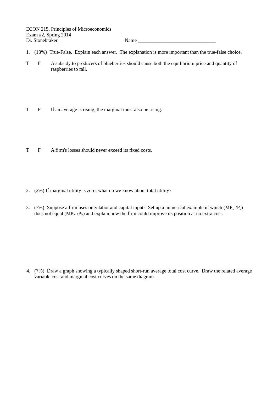 Exam 2 Spring 2014 on Principles of Microeconomics_duxh4pdautz_page1