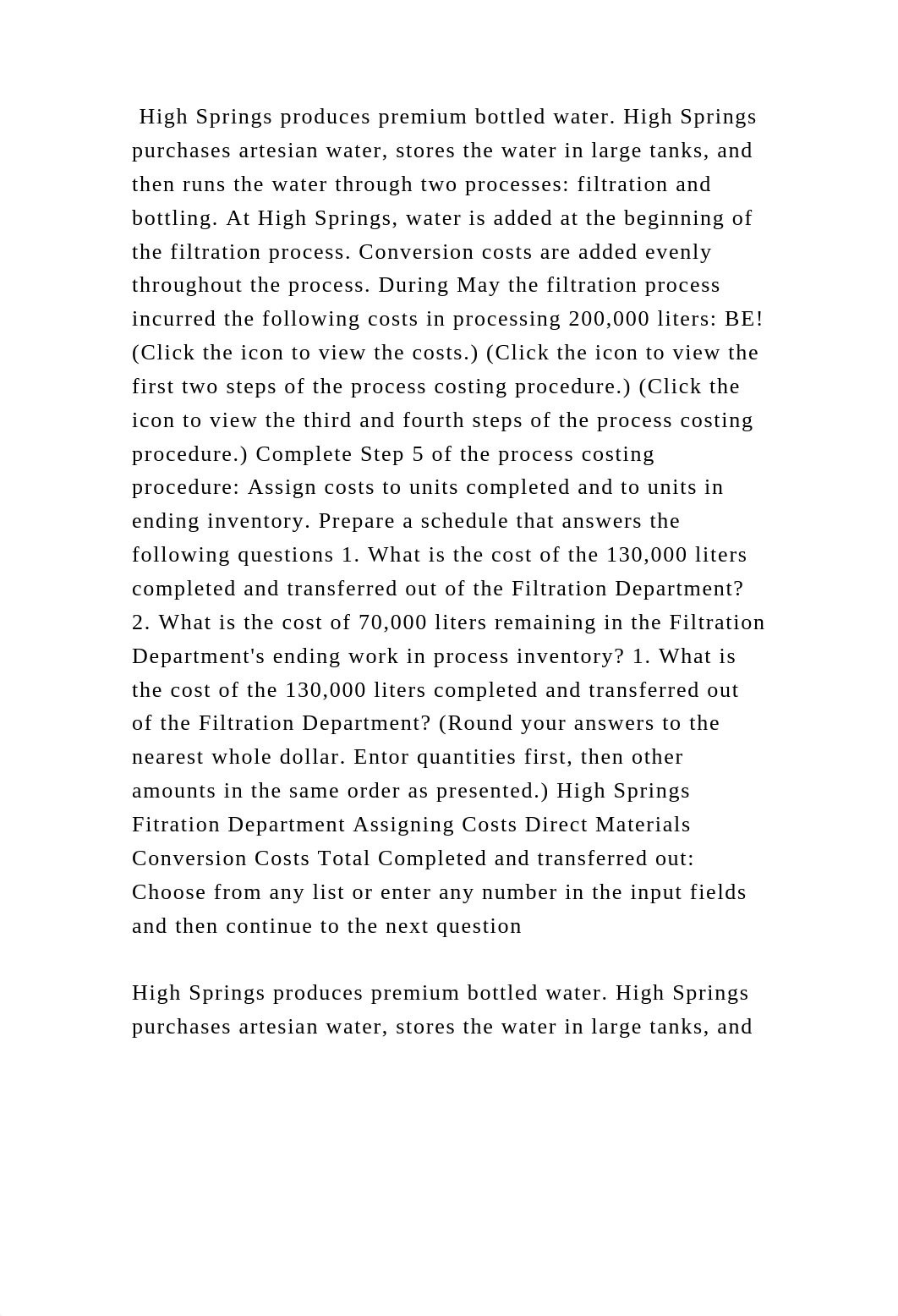 High Springs produces premium bottled water. High Springs purchases a.docx_duxhyefal54_page2