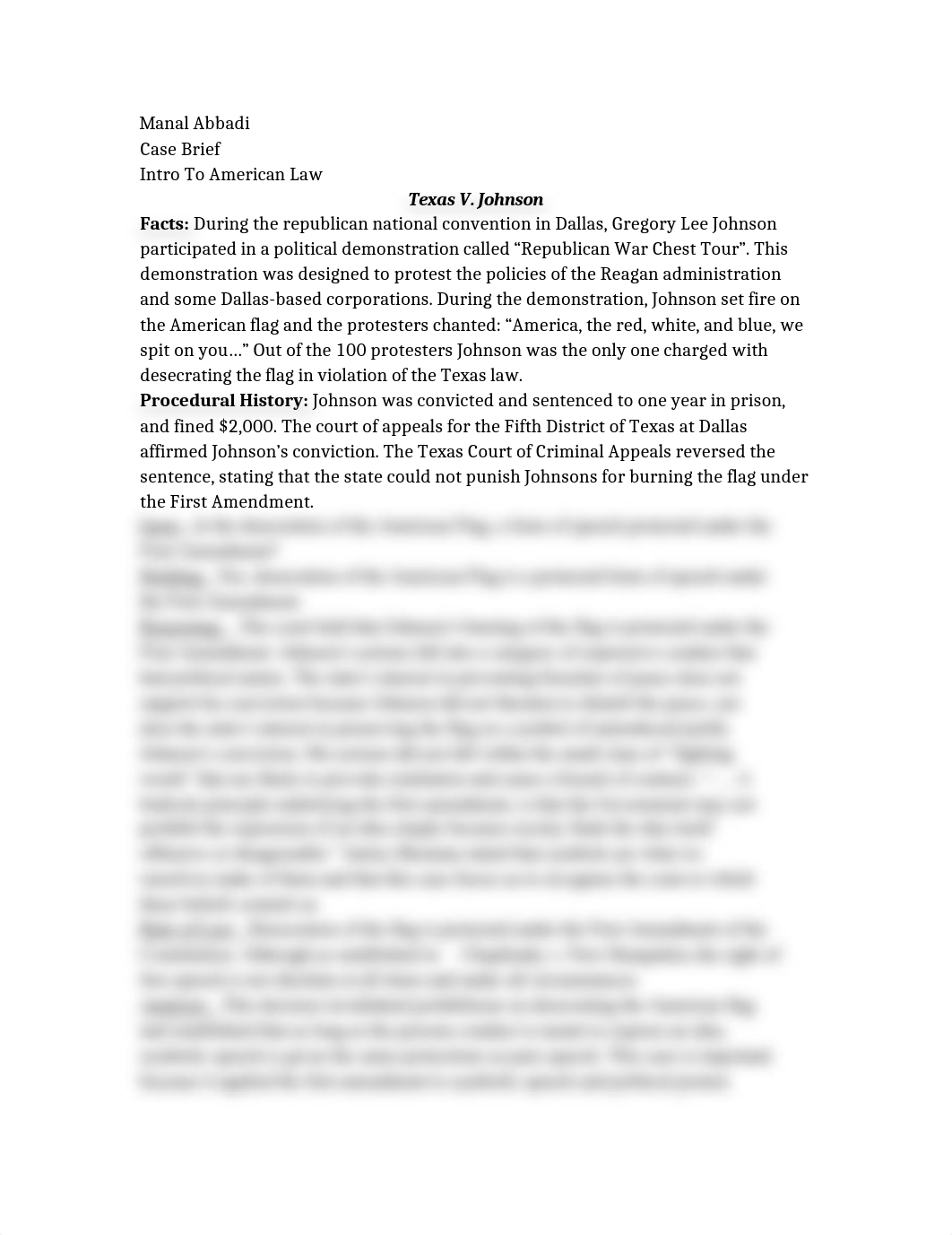 Texas v Johnson case brief_duxr7sthe7k_page1