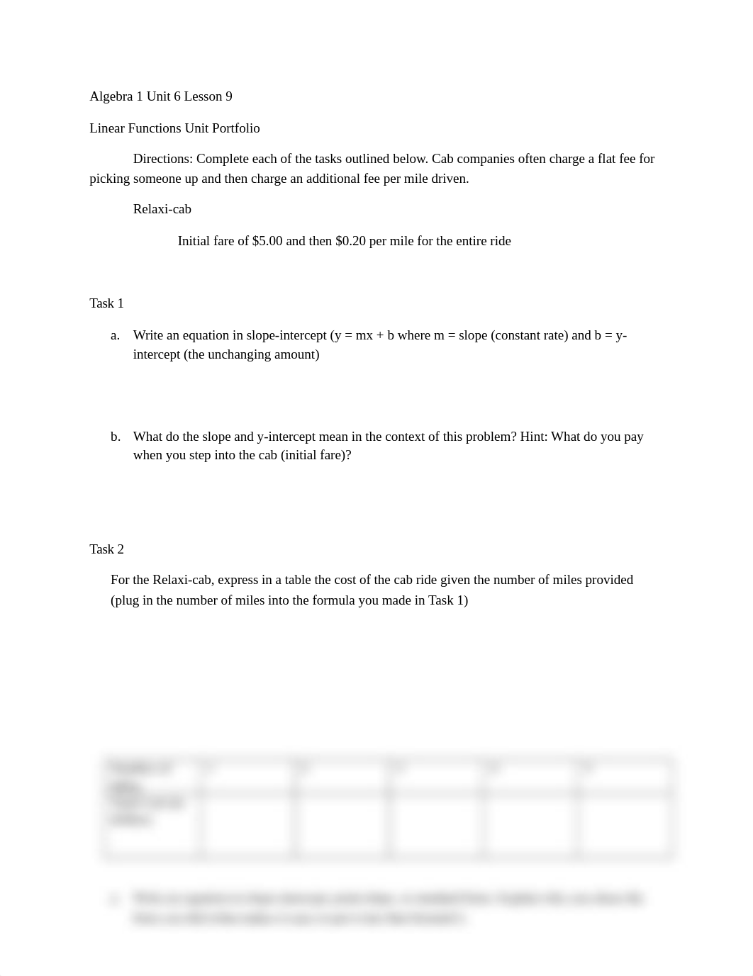 Alg 1A Linear Functions Unit Portfolio Mod.docx_duxurob8bn0_page1