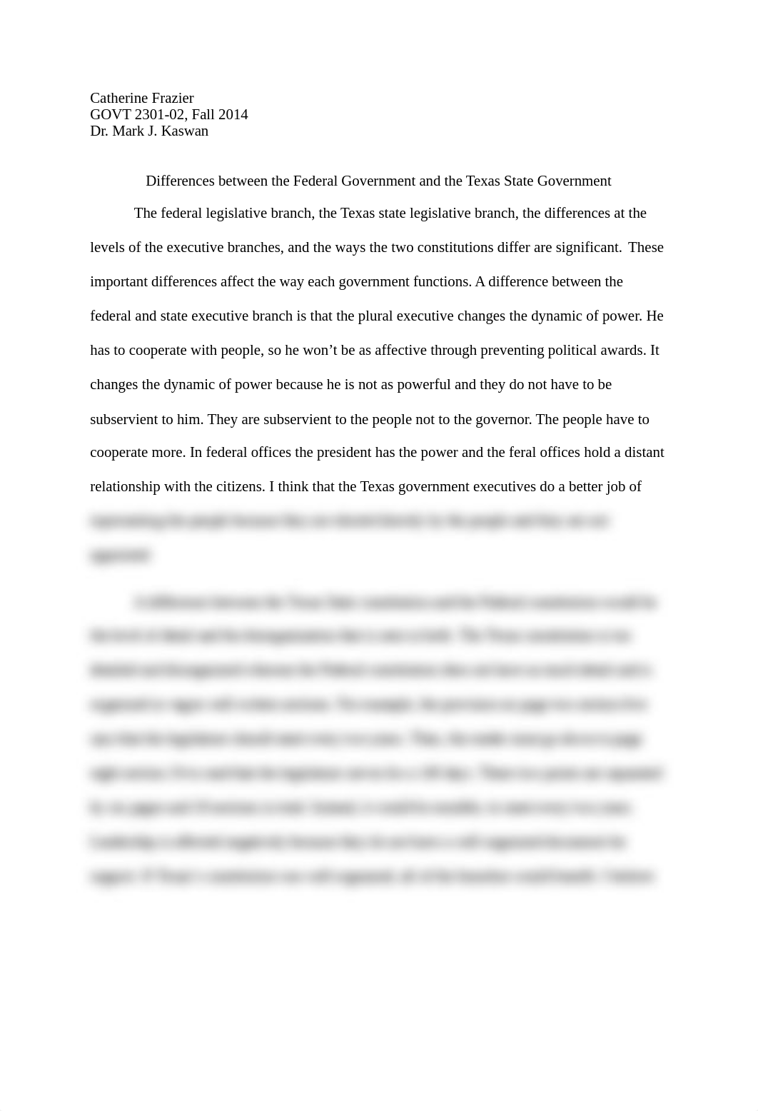 Differences Between the Federal Government and the Texas State Government_duy018tee6v_page1