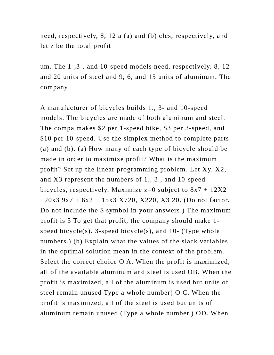 Amanufacturer of bicycles builds 1-, 3- and 10-speed models. The bicy.docx_duye864nl3h_page3