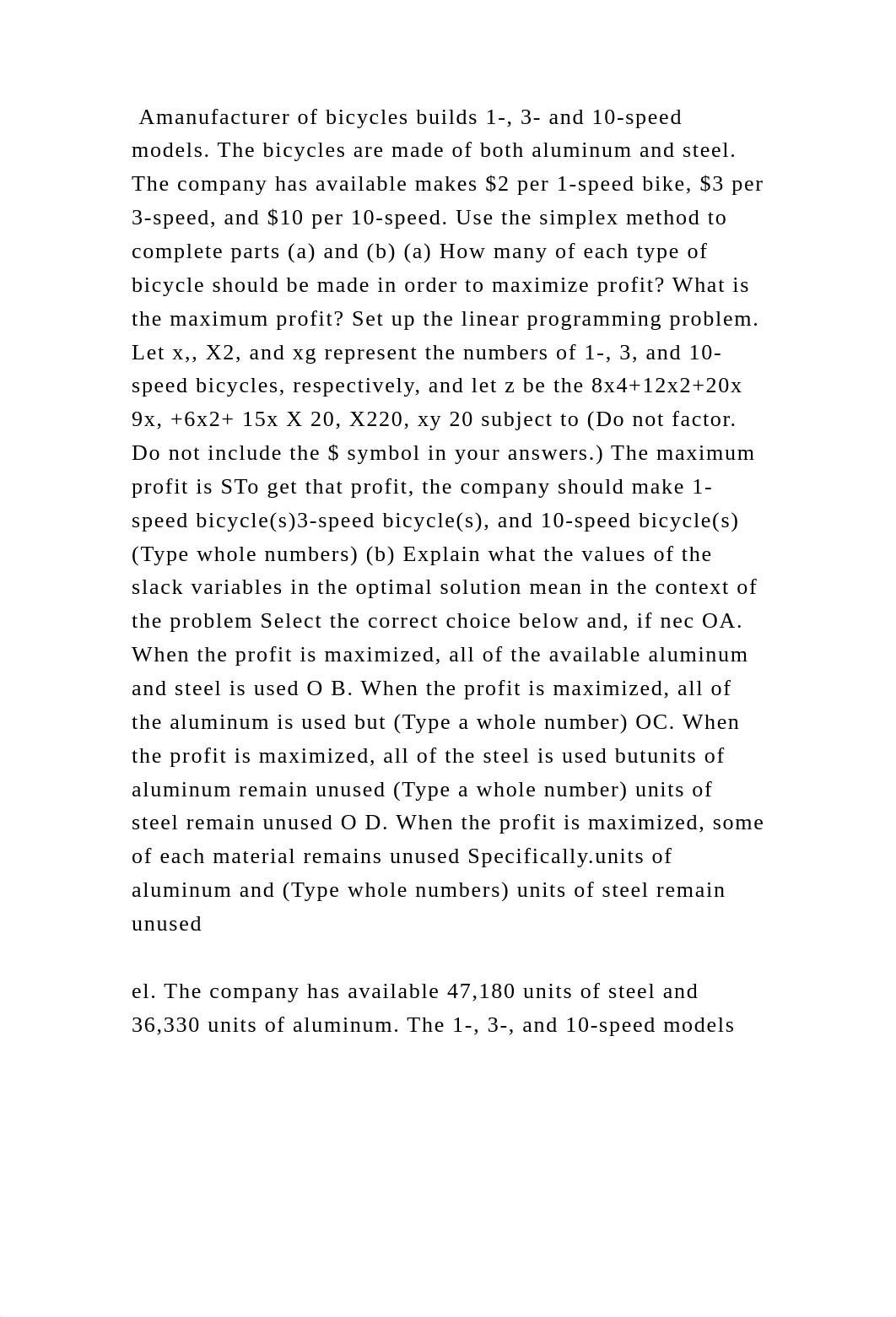 Amanufacturer of bicycles builds 1-, 3- and 10-speed models. The bicy.docx_duye864nl3h_page2