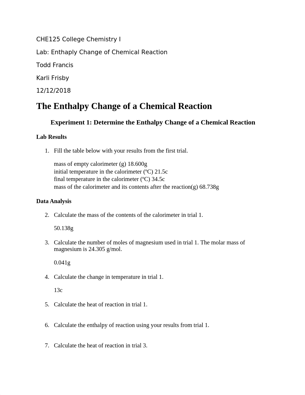 EnthaplyChangeofChemicalReaction.KarliFrisby.docx_duyl96fc0p0_page1