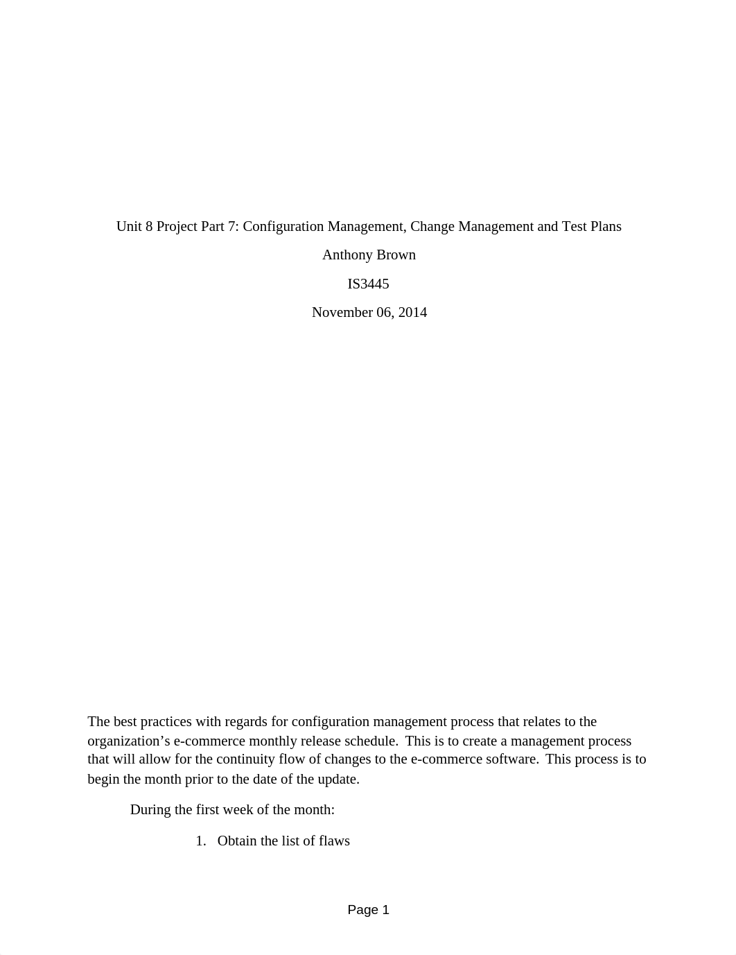 Project Part 7 - Configuration Management, Change Management, and Test Plans_duzn2d15tim_page1