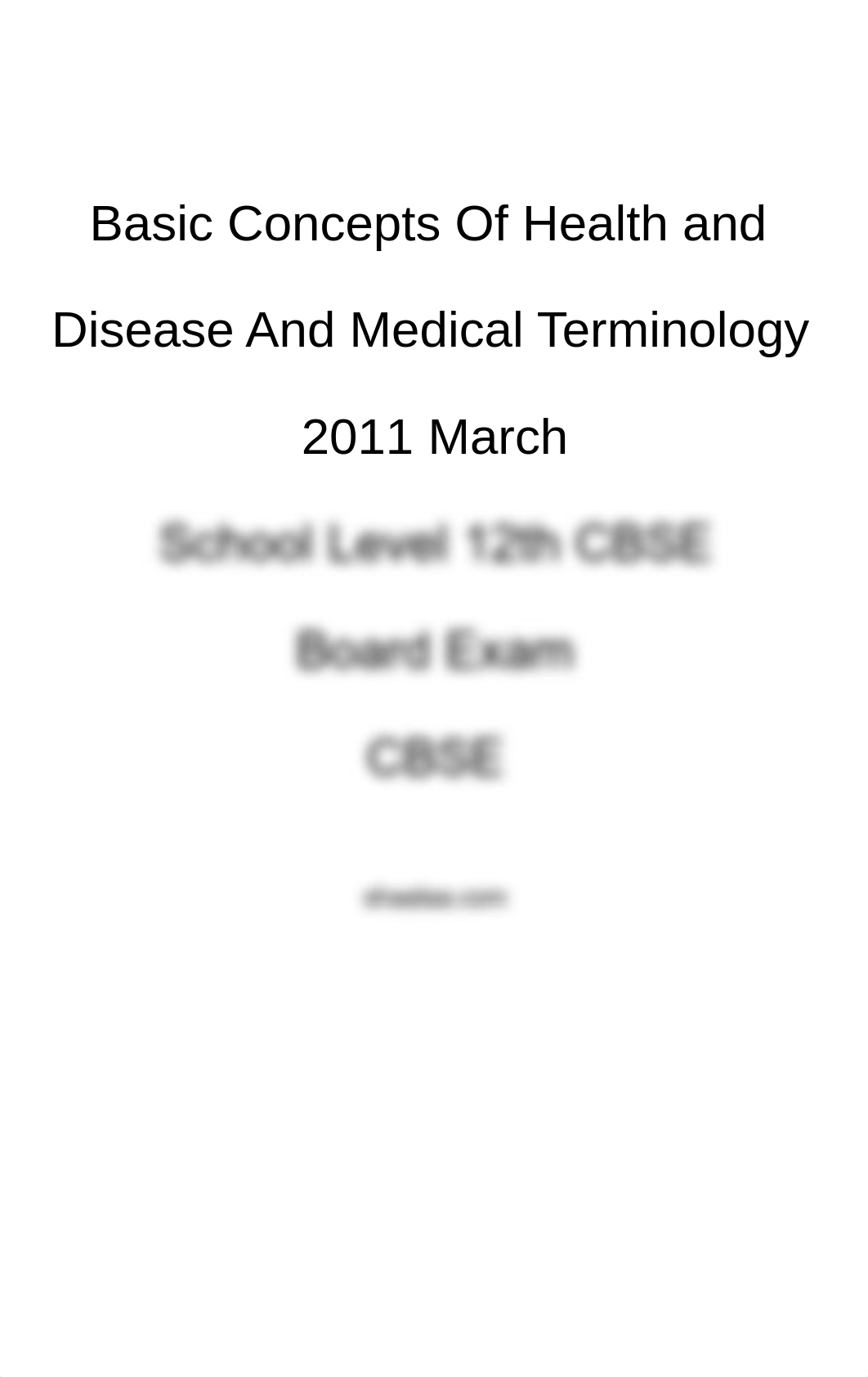 (www.entrance-exam.net)-CBSE Class 12 Basic Concepts Of Health and Disease And Medical Terminology S_duzokrrbdkm_page1