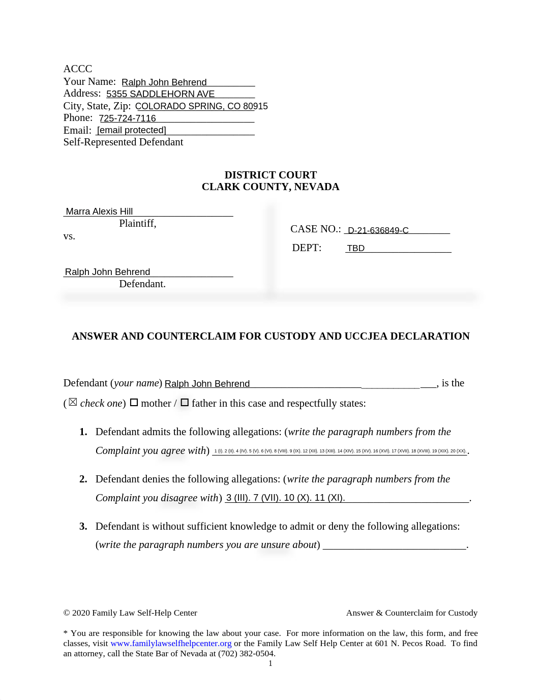 Answer and Counterclaim - Child Custody - ACCC (FAM).pdf_dv00244jndc_page1