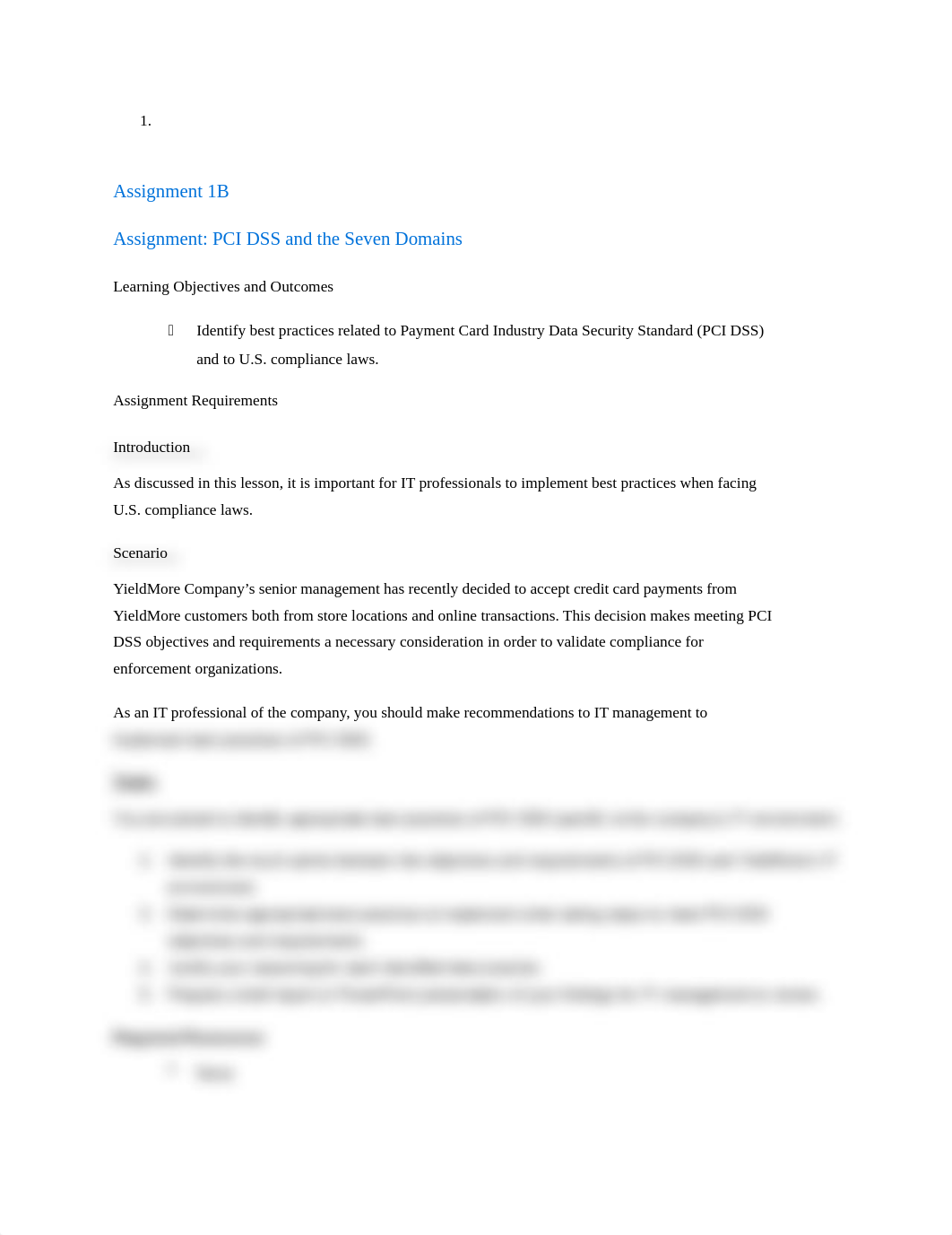 ITS 3050 Assignment 1B PCI DSS and  the Seven Domains(1).docx_dv0kleaga6c_page1