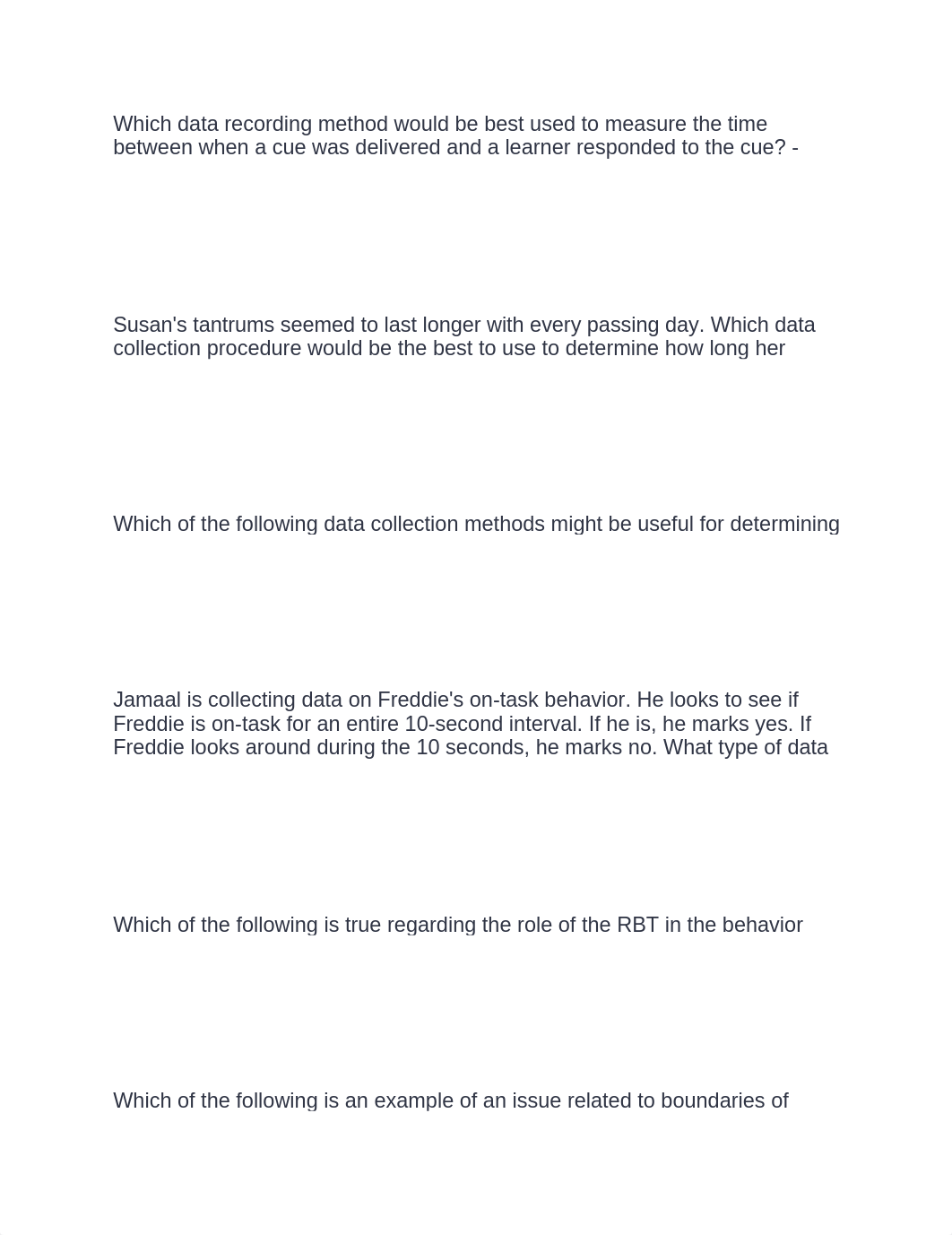 Which data recording method would be best used to measure the time between when a cue was delivered_dv0r8pki10o_page1