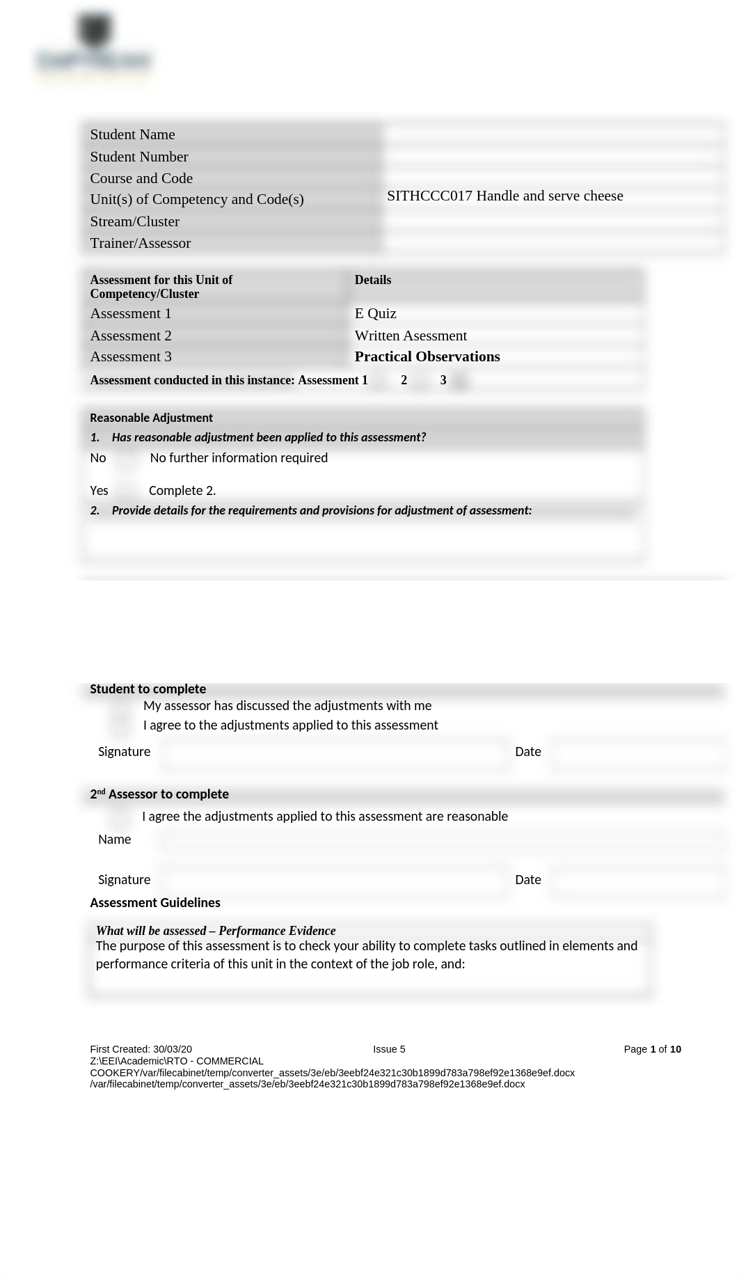 Assessment 2_SITHCCC017 Practical Handle  Serve Cheese V1.docx_dv1l9tqhz8x_page1