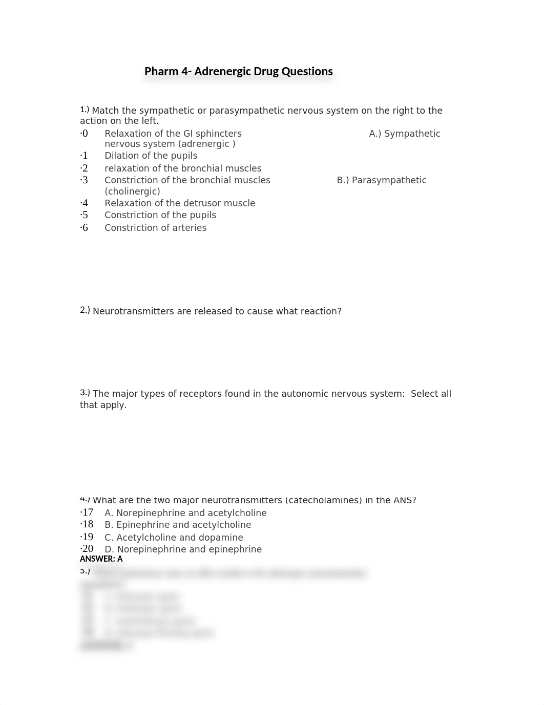 Pharm 4- Adrenergic Drug Questions.rtf_dv283owzv23_page1