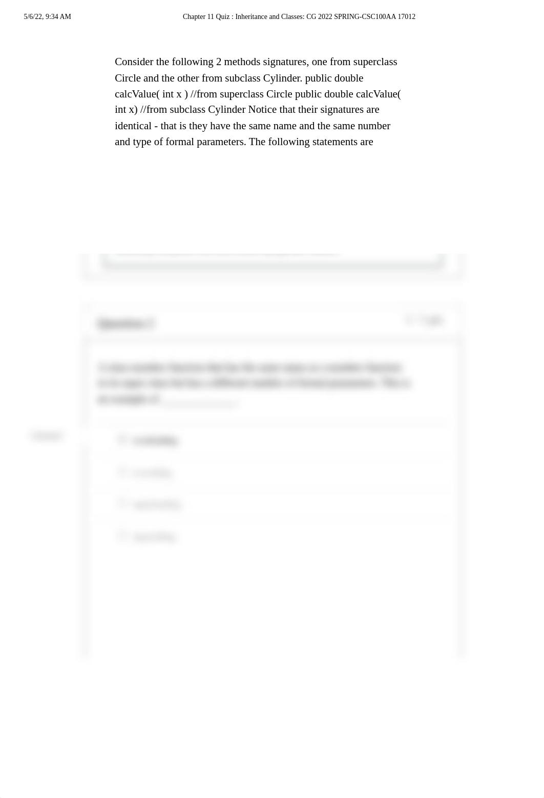 Chapter 11 Quiz _ Inheritance and Classes_ CG 2022 SPRING-CSC100AA 17012.pdf_dv28o7nea52_page2