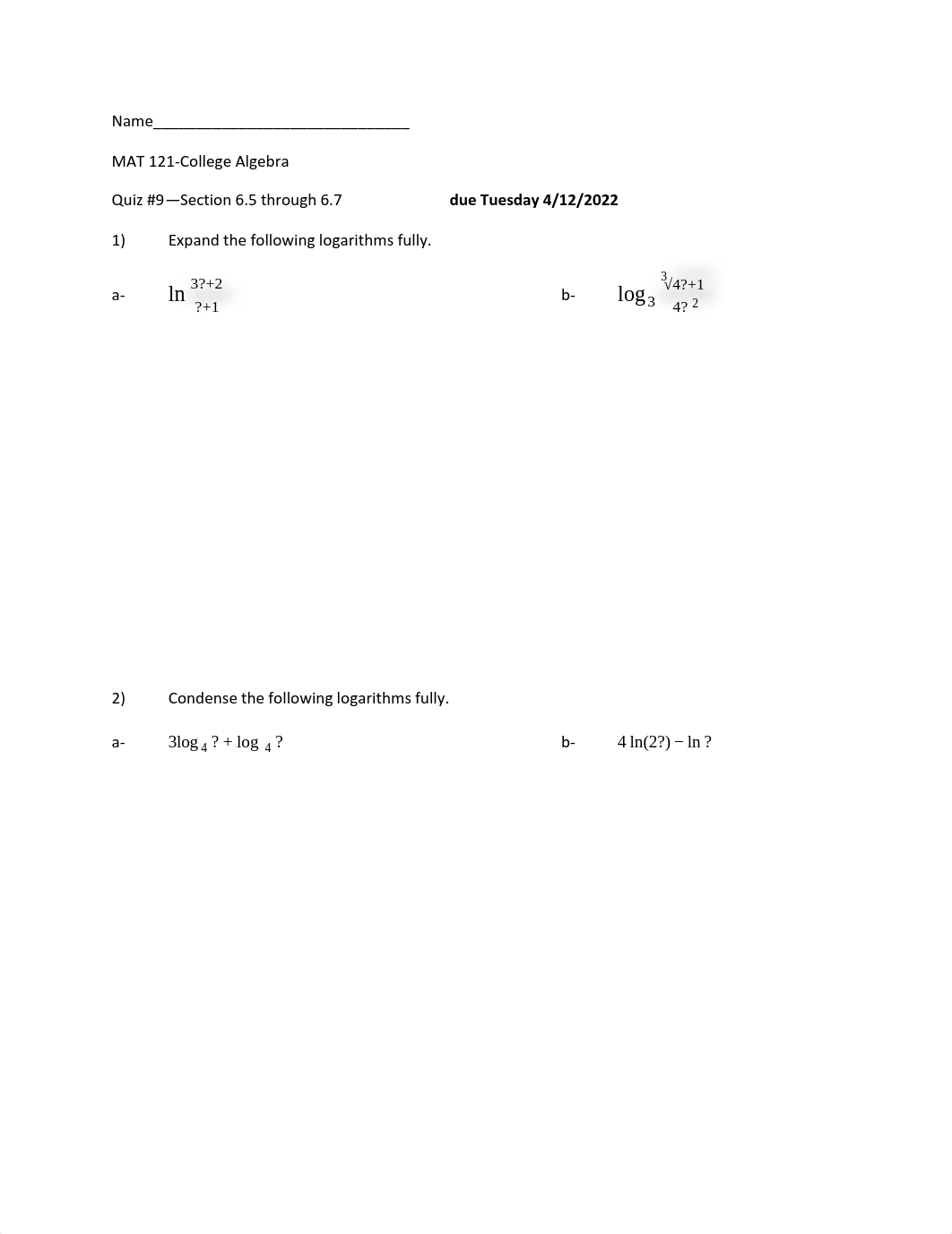 Quiz 9 Section 6.5 through 6.7.pdf_dv412gjnnw9_page1