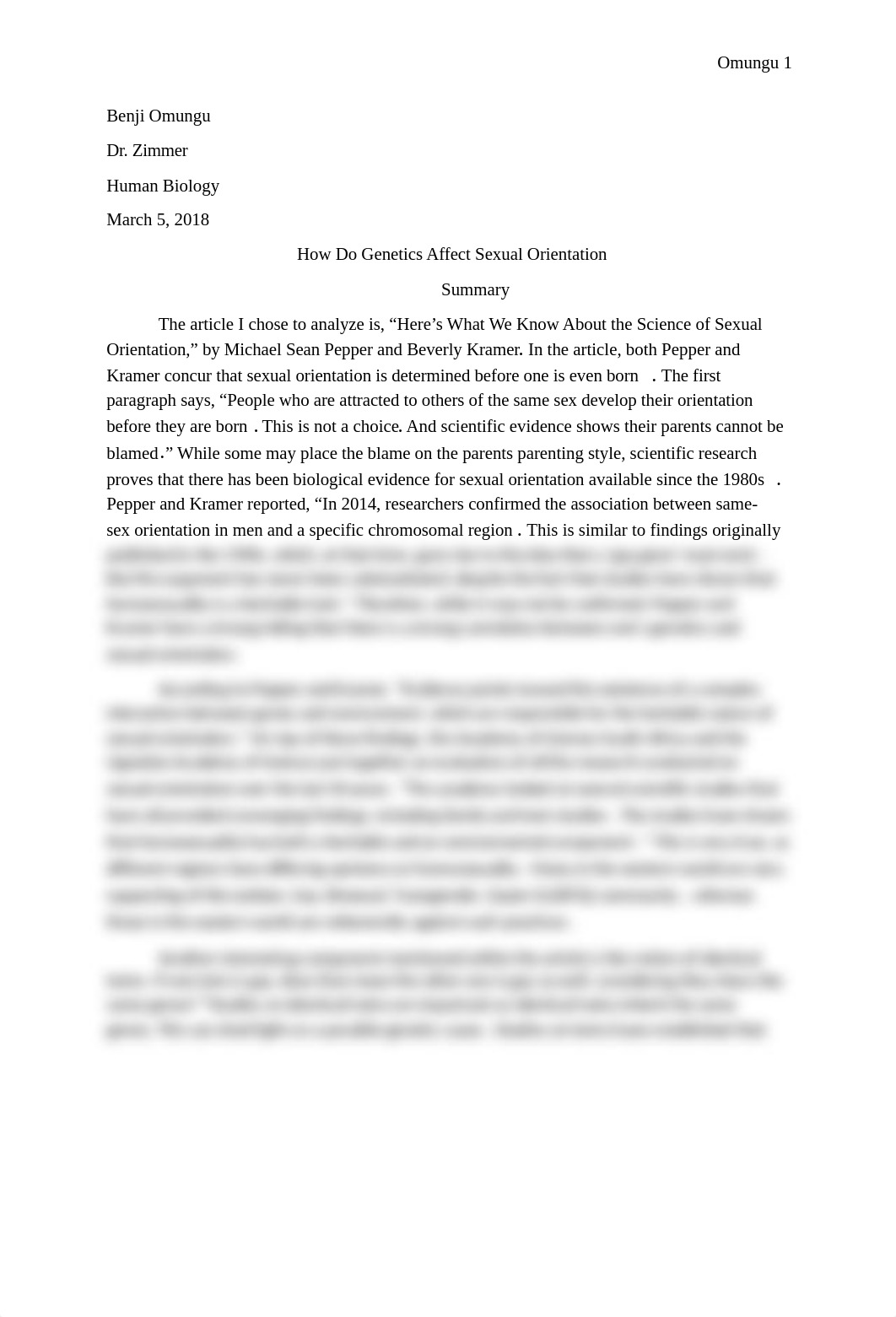 Human Bio Essay How Do Genetics Affect Sexual Orientation 030418.docx_dv4axxyng58_page1