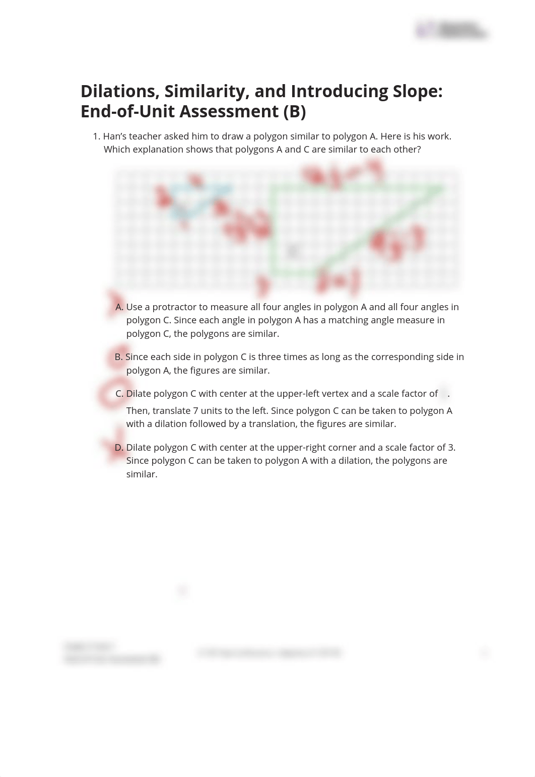 Dilations, Similarity, and Introducing Slope_End of Unit Assessment B.pdf_dv4ge51p6af_page1