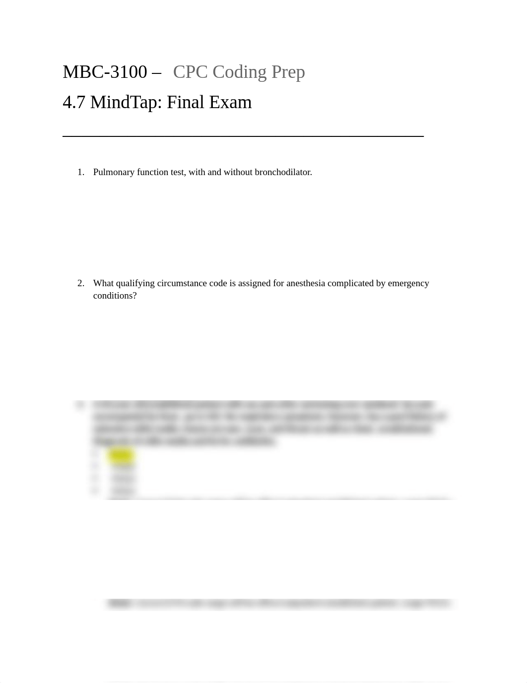 MBC3100 - CPC Coding Prep - 4.7 MindTap - Final Exam.docx_dv4tbf05vo7_page1