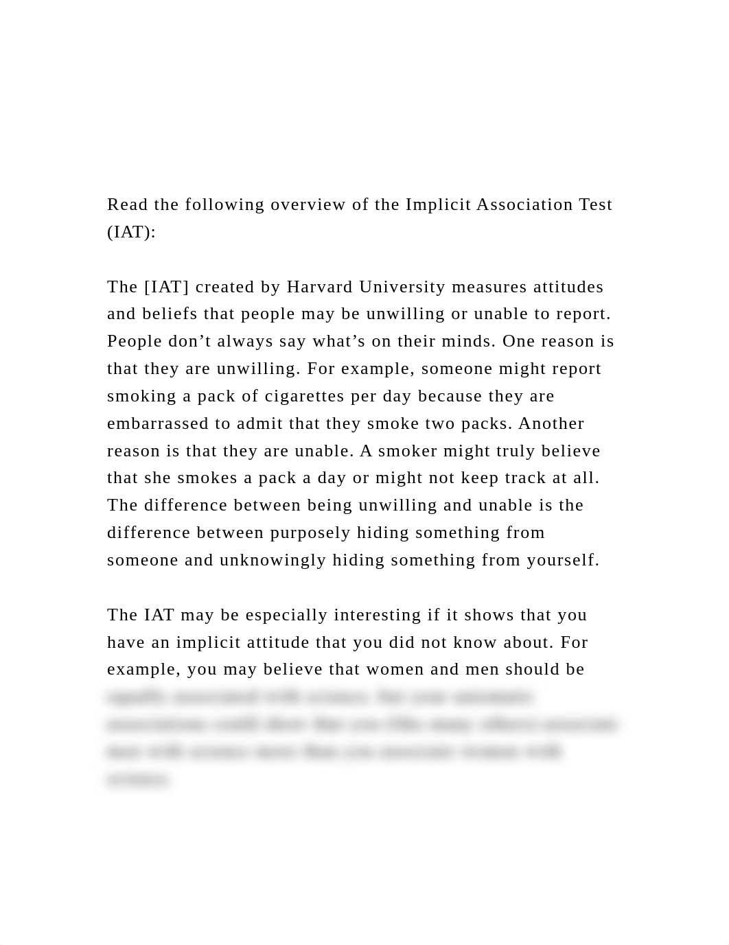 Read the following overview of the Implicit Association Test (.docx_dv4vynlfezc_page2