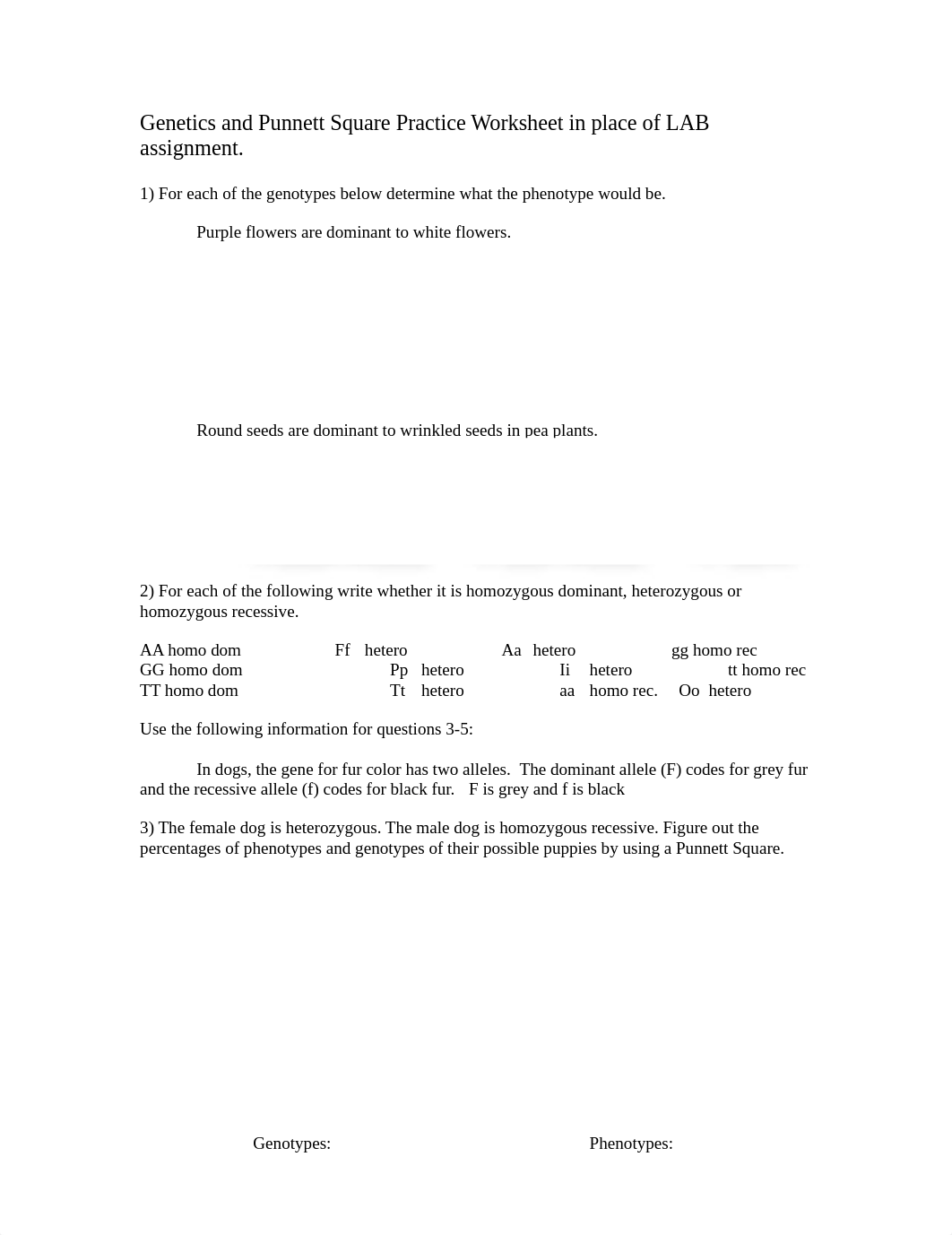 Genetics and Punnett Square Practice Worksheet.doc_dv57133kddo_page1