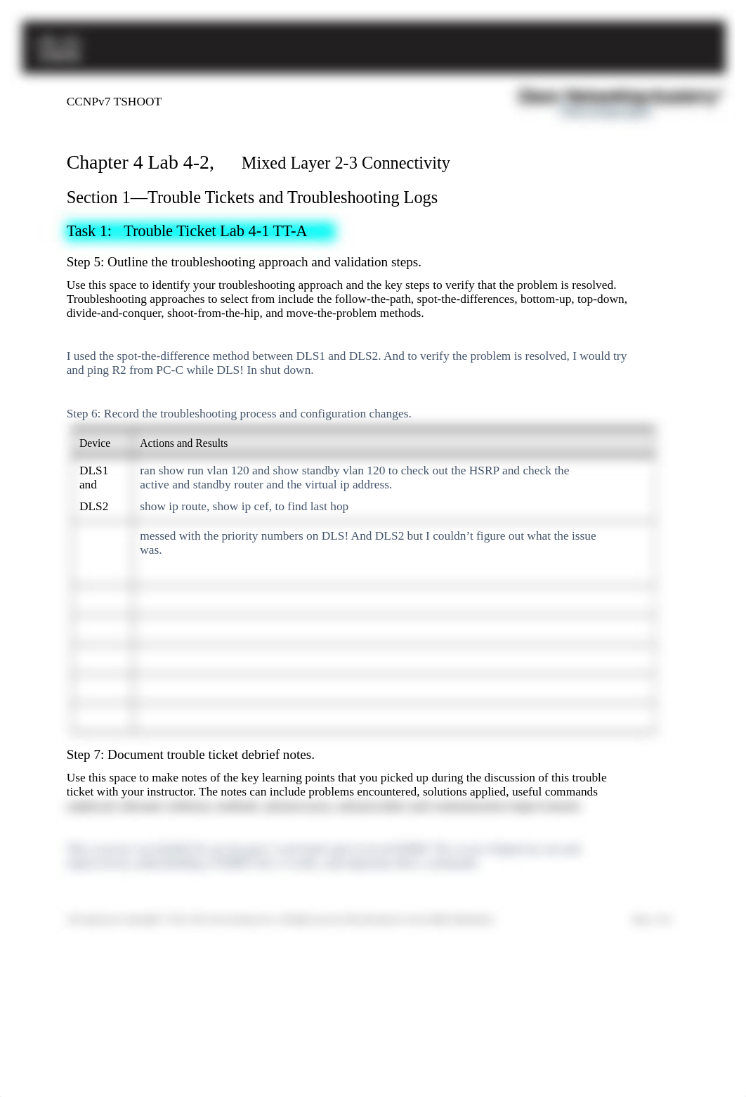 CCNPv7_TSHOOT_Lab4-2_Mixed Layer 2-3 Connectivity_AnswerSheet.doc_dv5duky43x6_page1