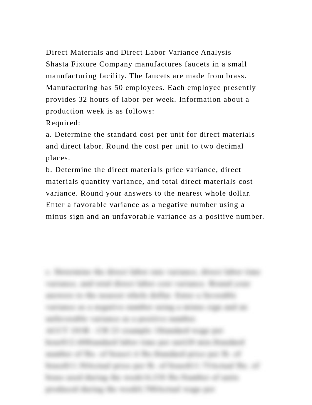Direct Materials and Direct Labor Variance AnalysisShasta Fixture .docx_dv5jp7ui2r4_page2