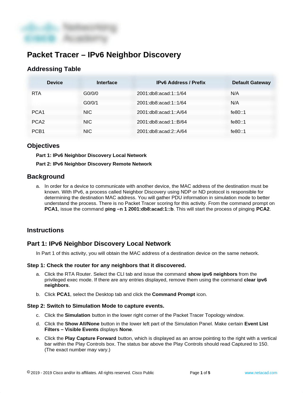 9.3.4 Packet Tracer - IPv6 Neighbor Discovery.docx_dv5k3w4f3su_page1