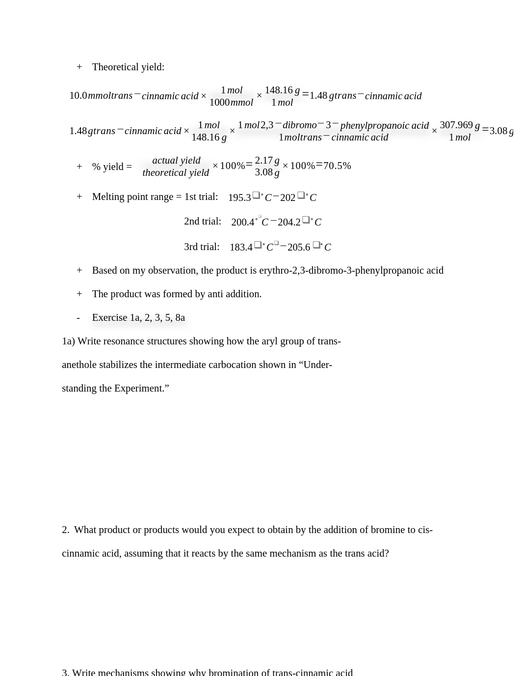 Experiment 23_ Stereochemistry of Bromine Addition to Trans- Cinnamic Acid.docx_dv5qalogjid_page2