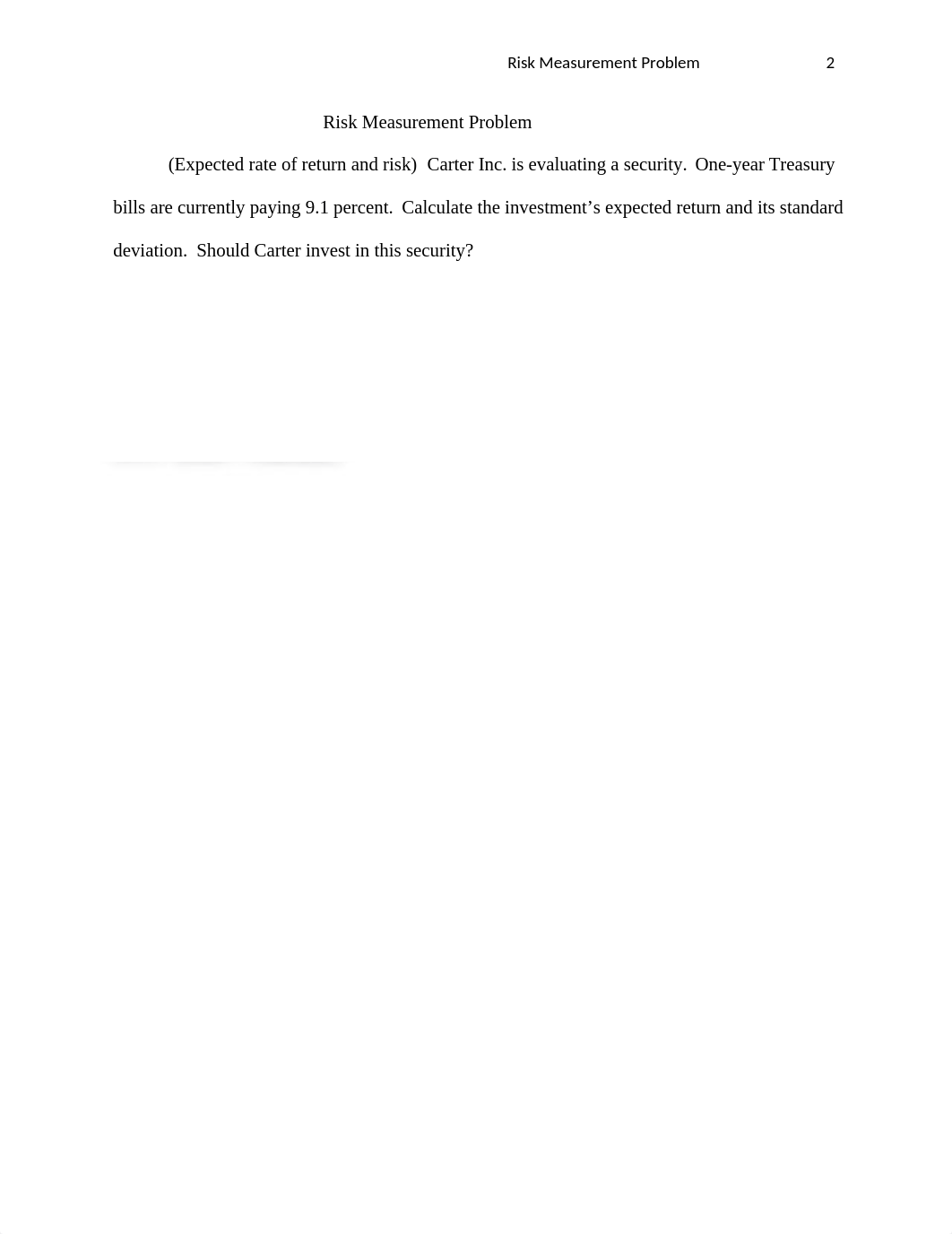 FIN 415 Week 3 Individual Assignment Risk Measurement Problem, Set I_dv5yw88r9h2_page2