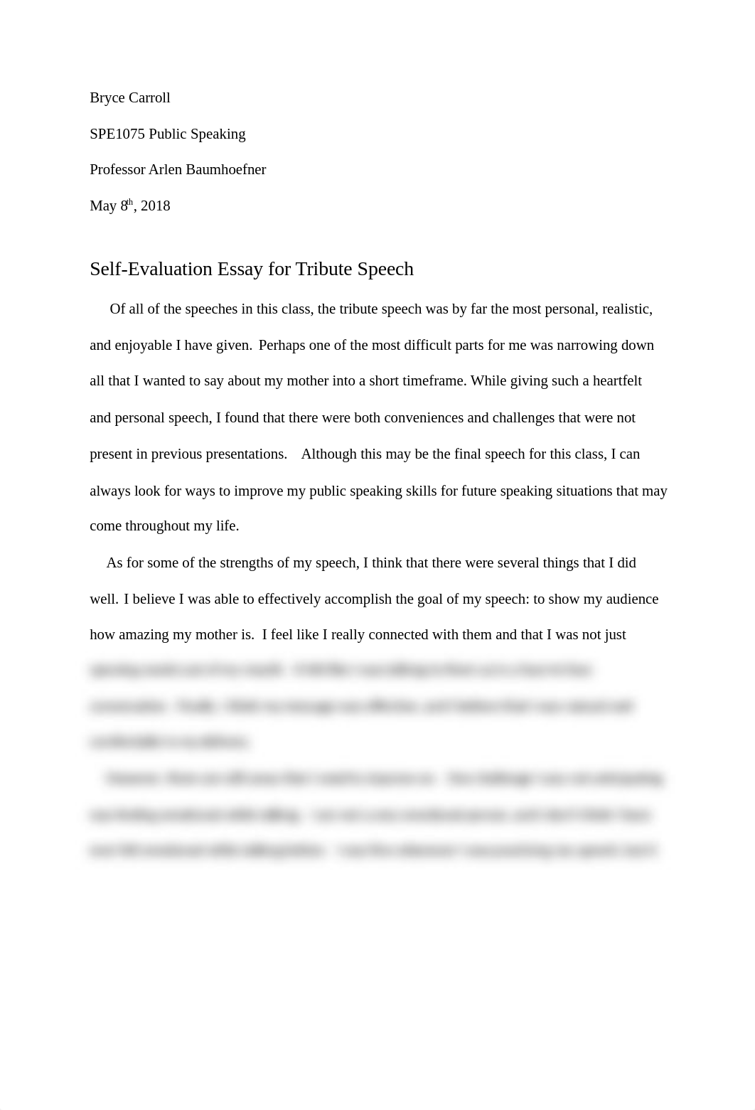 Bryce Carroll_Self-Evaluation Essay for Tribute Speech.docx_dv6rtpxum7v_page1