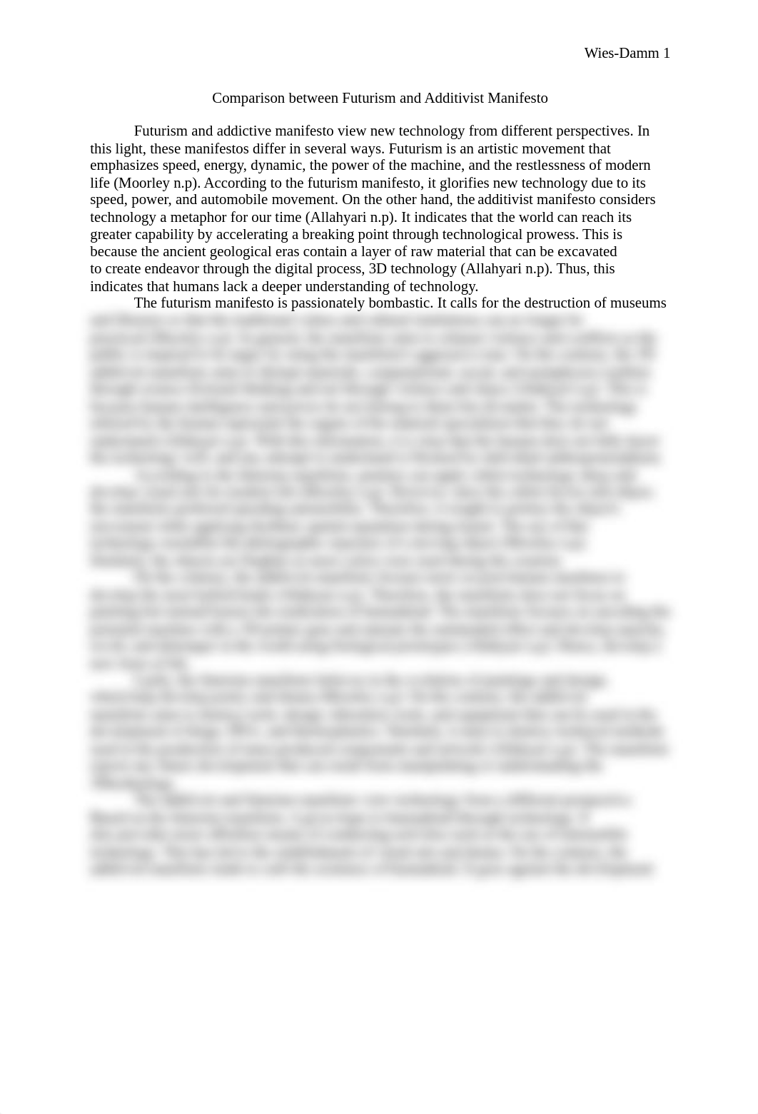 Art History II - Comparison between Futurism and Additivist Manifesto.docx_dv7fjbgzppa_page1