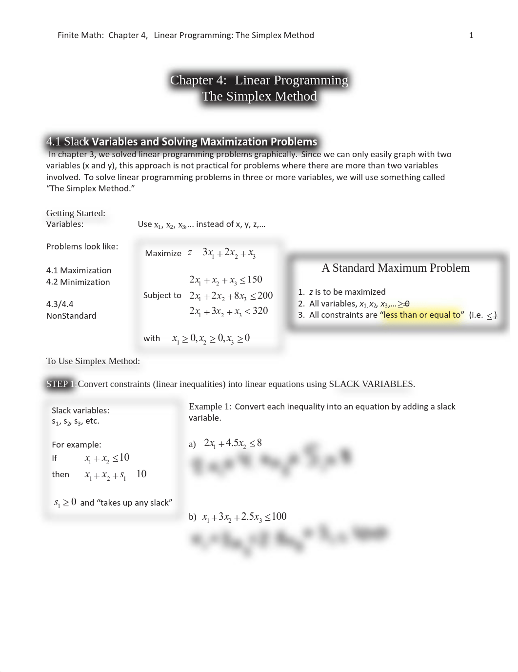 Math150 - Ch 4.1 Notes - Simplex Method.pdf_dv7tyax5gl4_page1