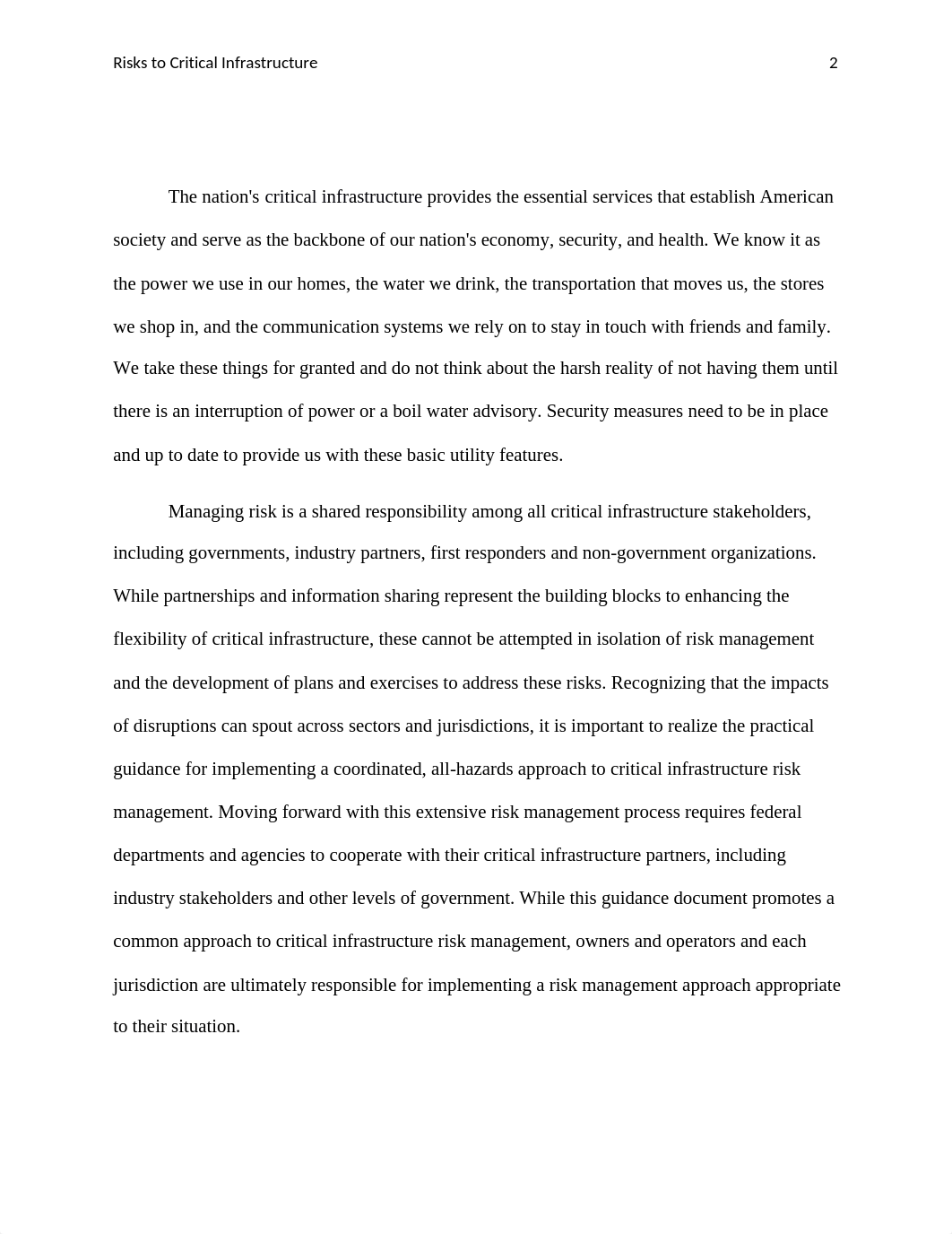 Assignment 3.1 Risks to Critical Infrastructure and Protection to Security Paper.docx_dv8ekfd606p_page2