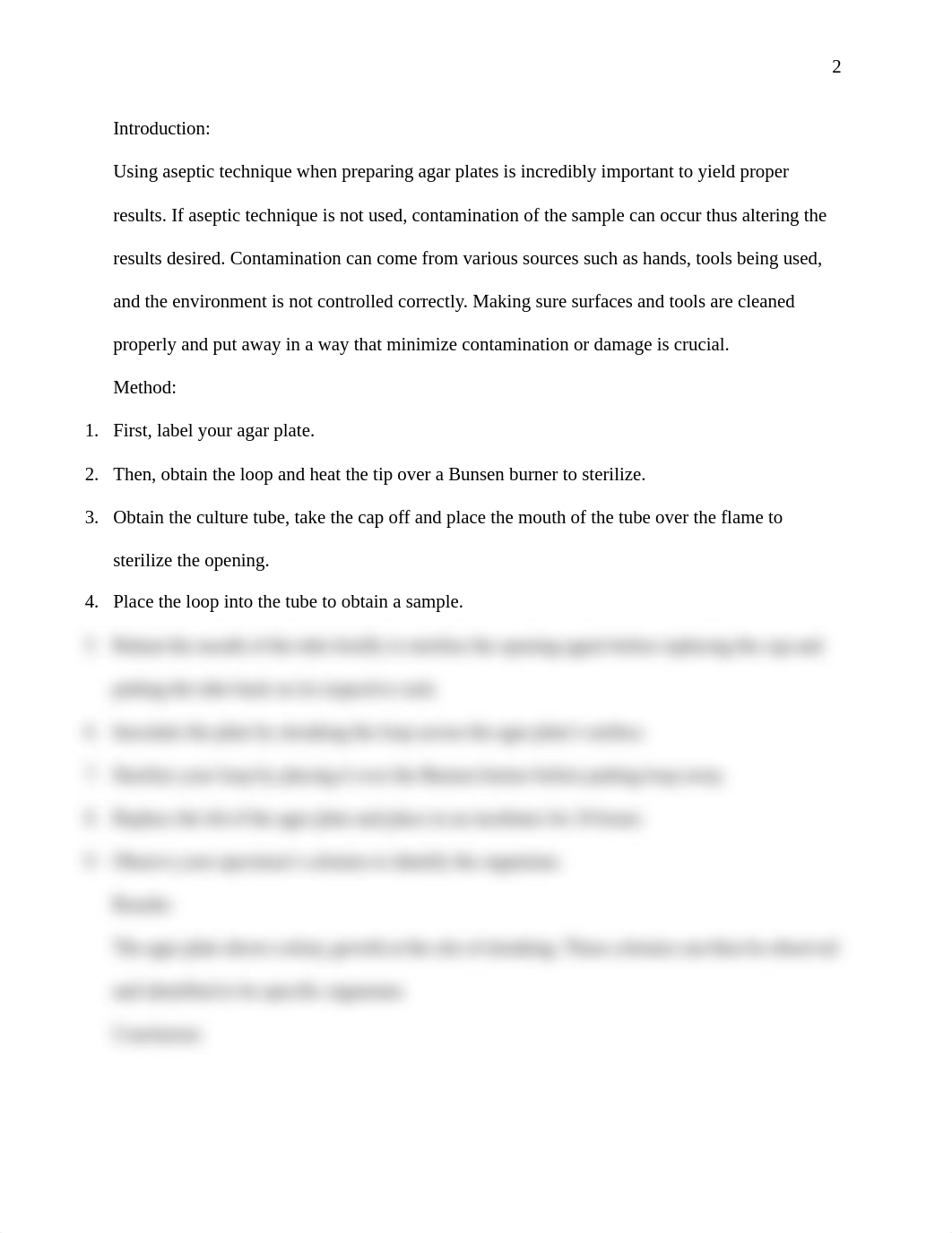 Lab Report #4- Aseptic Technique - Broth Culture to Sterile Agar Plate.docx_dv8oe3tp1bt_page2