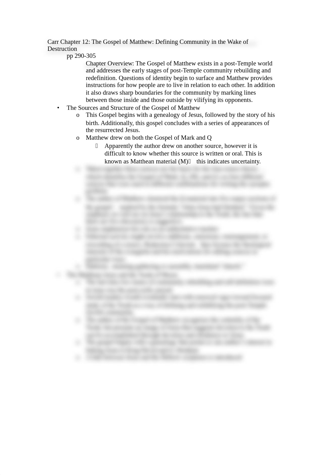 Chapter 12 Notes on The Gospel of Matthew- Defining Community in the Wake of Destruction_dv8q5egc5bk_page1