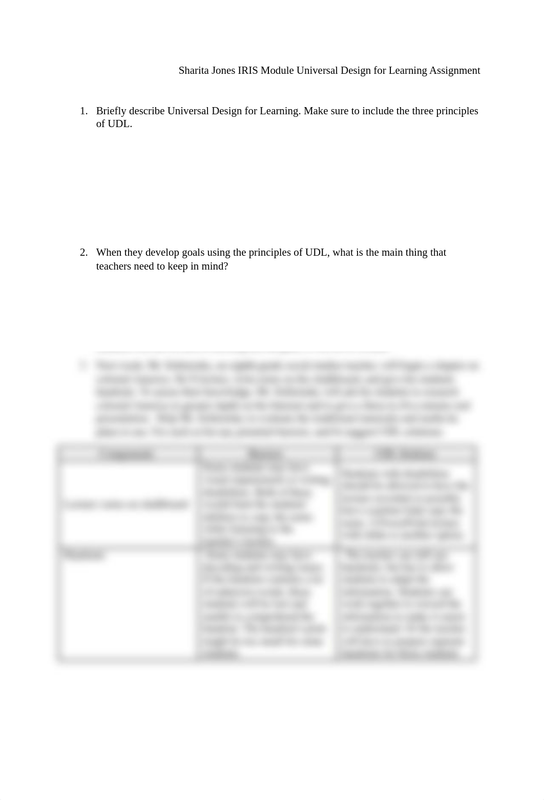 Sharita Jones IRIS Module Universal Design for Learning Assignment.docx_dv8tl7f6b1y_page1