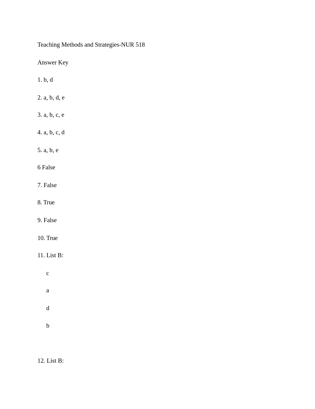 Teaching Methods and Strategies NUR 518  Answer Key.docx_dv8vjbgrb7g_page1